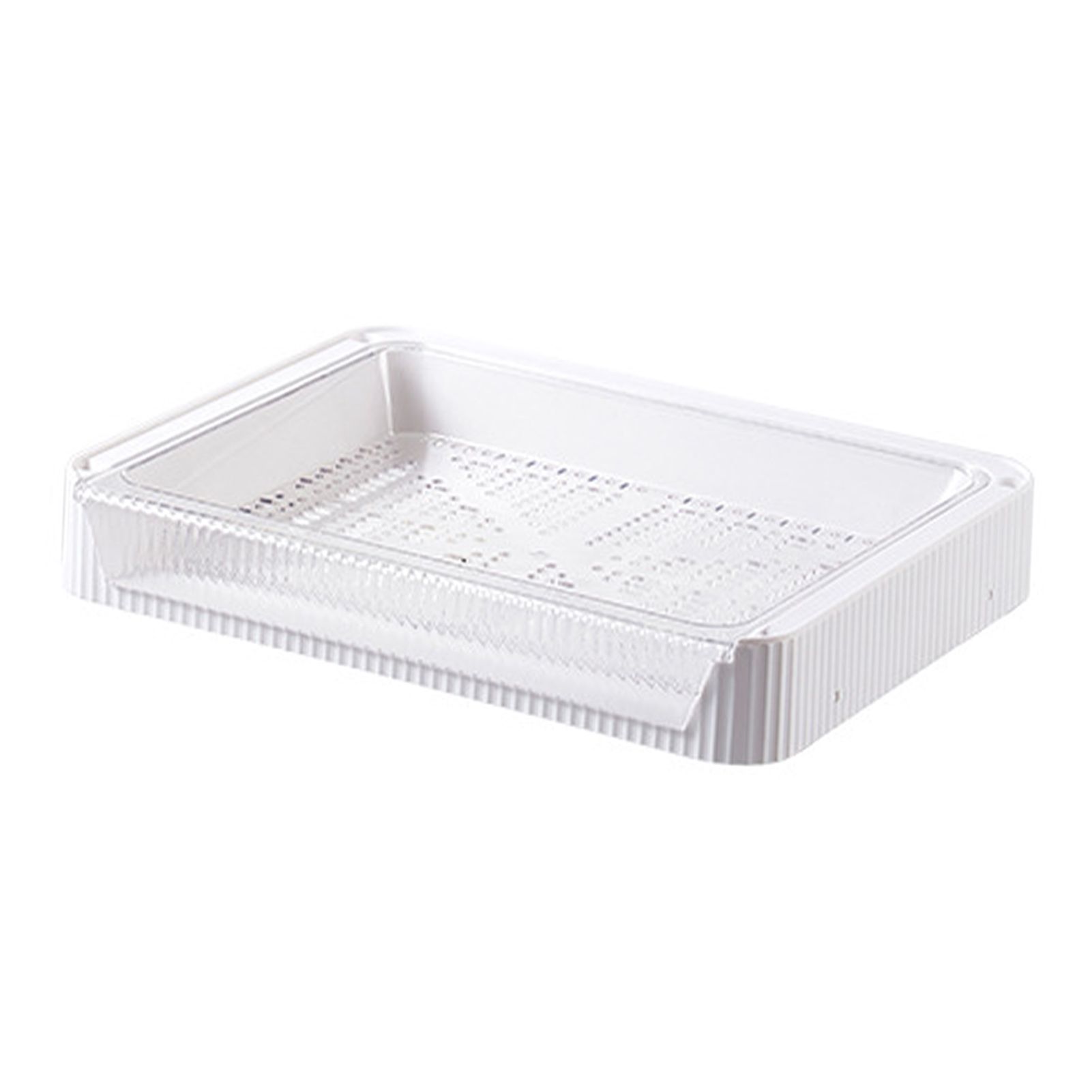 Food Preparation Plate Stackable Foldable Double Layer Hollow Drainage Hot Pot Serving Tray for Kitchen L - Image 2