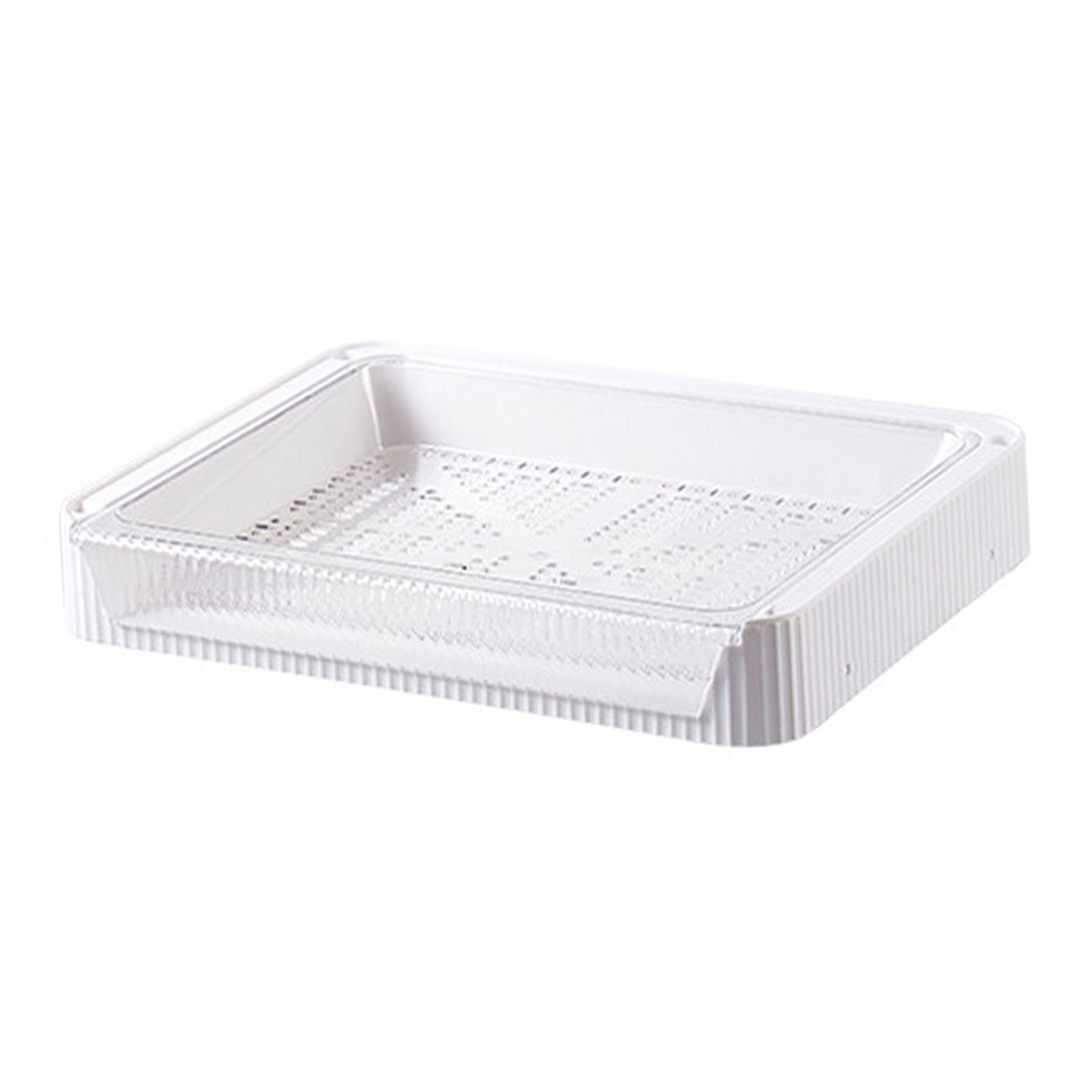 Food Preparation Plate Stackable Foldable Double Layer Hollow Drainage Hot Pot Serving Tray for Kitchen L - Image 3