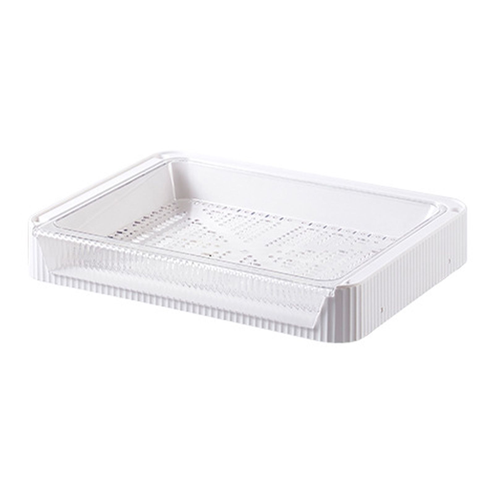 Food Preparation Plate Stackable Foldable Double Layer Hollow Drainage Hot Pot Serving Tray for Kitchen L - Image 4
