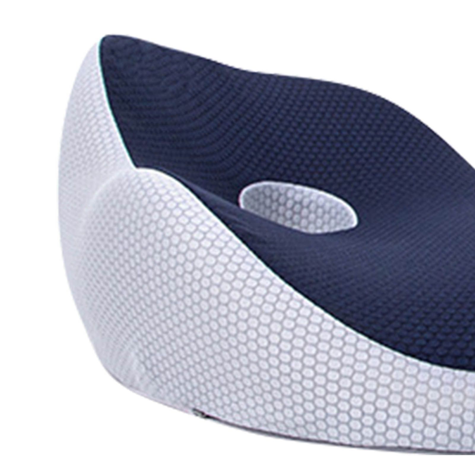 Seating Cushion Soft Comfortable Breathable Buckle Curved Chair Cushion for Office Working Dark Blue 48x39x14cm/18.9x15.4x5.5in(Approx.) - Image 7