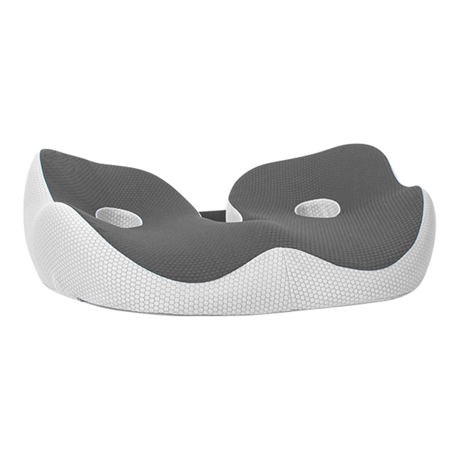 Seating Cushion Soft Comfortable Breathable Buckle Curved Chair Cushion for Office Working Dark Gray 48x39x14cm/18.9x15.4x5.5in(Approx.) - Image 1