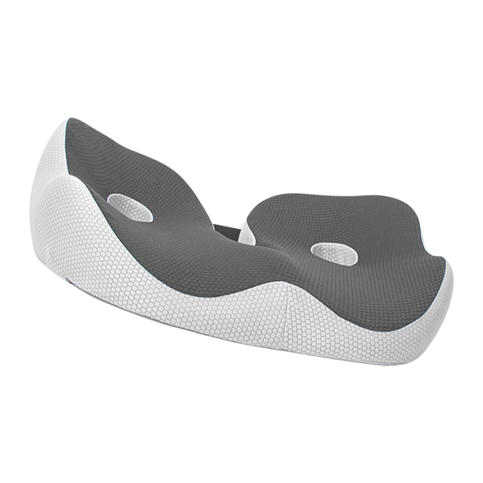 Seating Cushion Soft Comfortable Breathable Buckle Curved Chair Cushion for Office Working Dark Gray 48x39x14cm/18.9x15.4x5.5in(Approx.) - Image 3