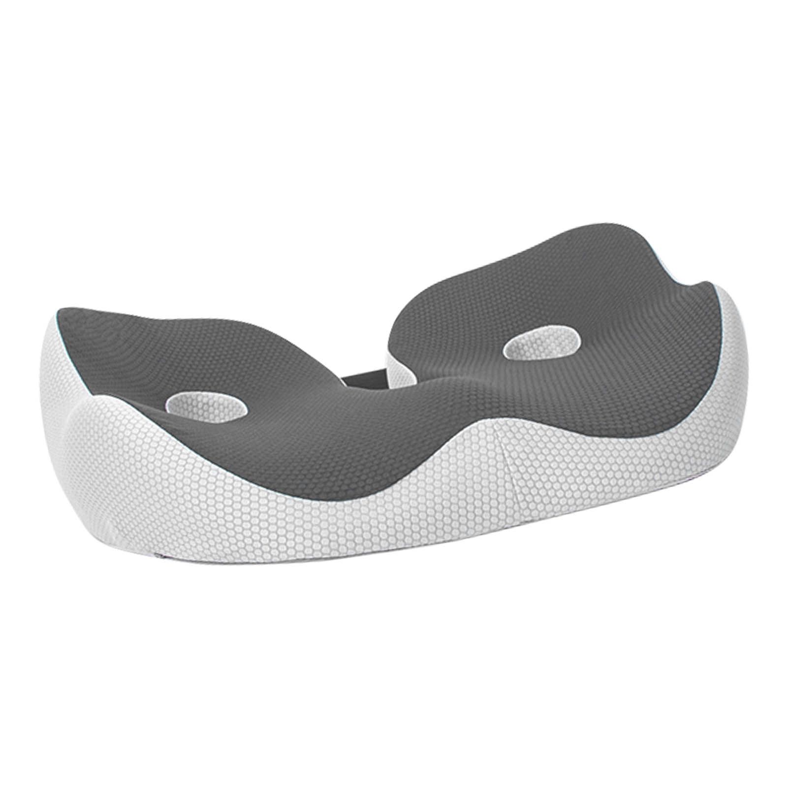 Seating Cushion Soft Comfortable Breathable Buckle Curved Chair Cushion for Office Working Dark Gray 48x39x14cm/18.9x15.4x5.5in(Approx.) - Image 4