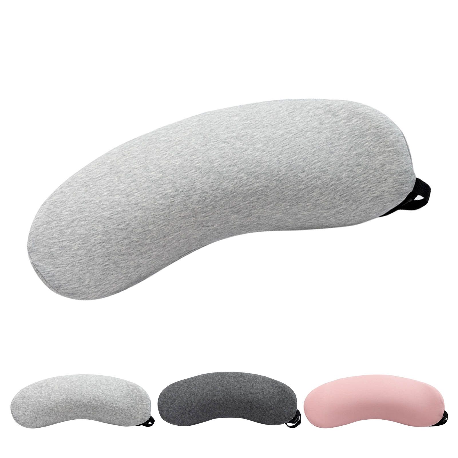Lumbar Support Pillow Memory Foam Soft Good Resilience Reduce Pressure Ergonomic Back Waist Support Cushion Light Gray 47x21x13cm/18.5x8.3x5.1in - Image 2