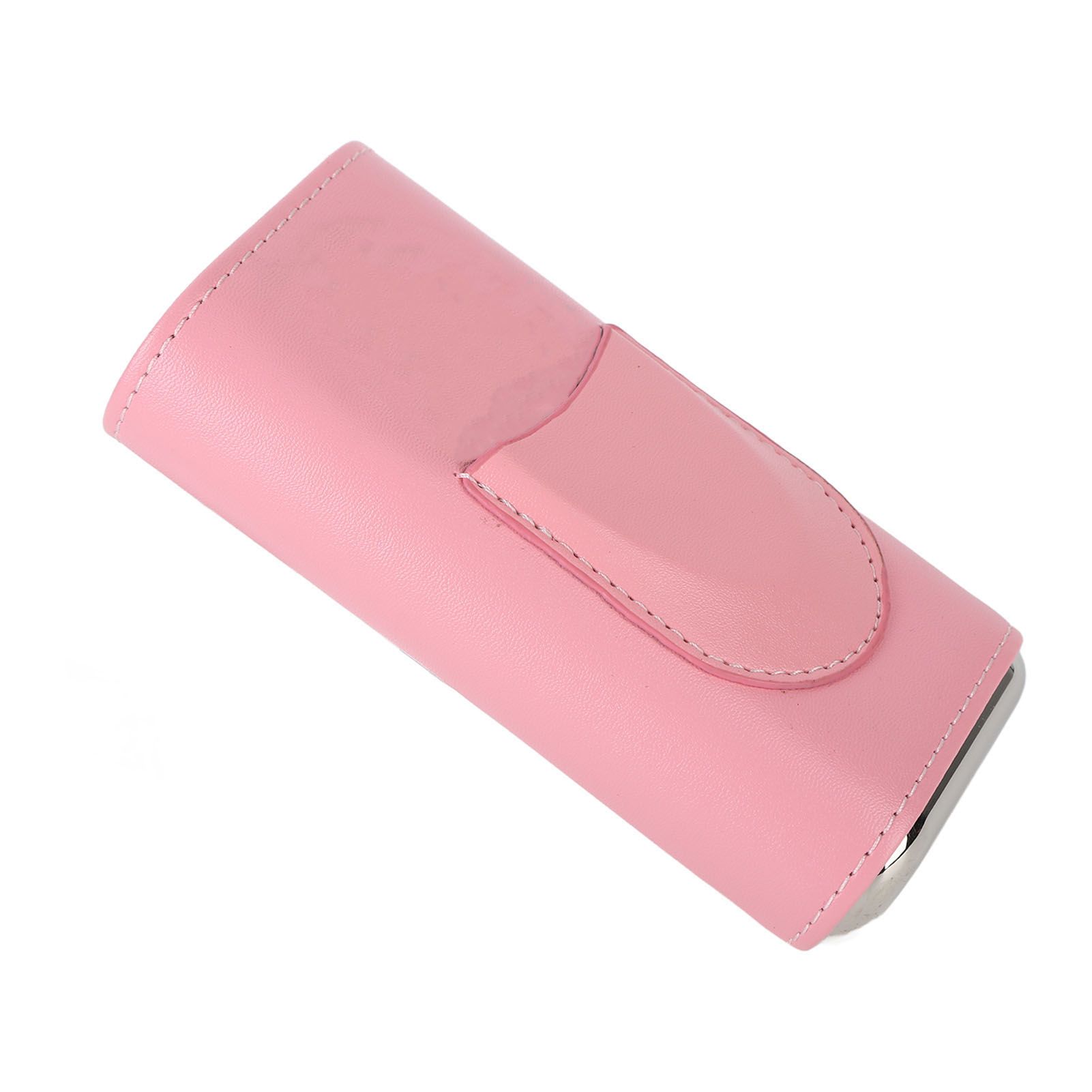 3 Fingers Cigar Case Fashion Elegant Faux Leather Ligthweight Portable Cigar Humidor Box for Travel Daily Pink - Image 2