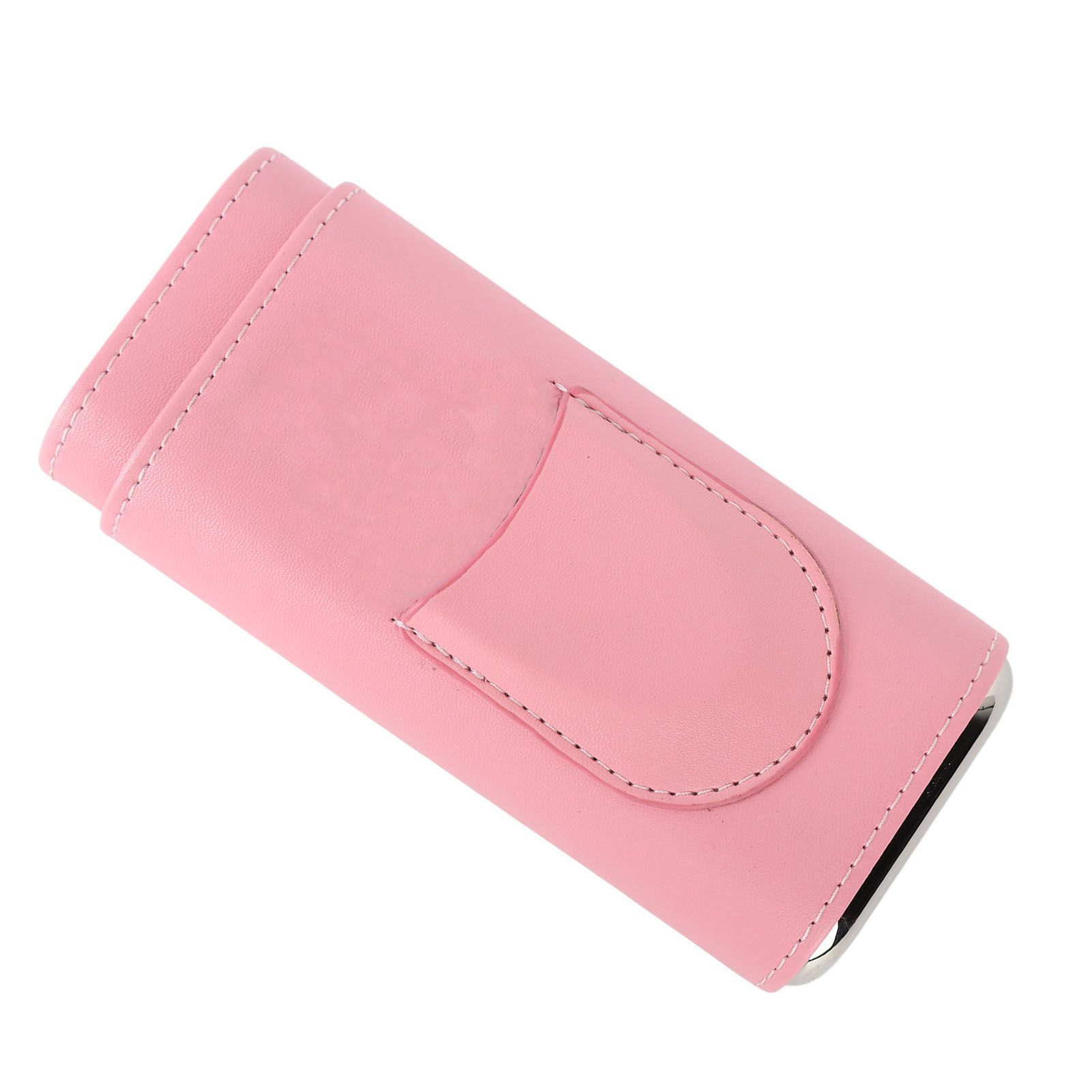 3 Fingers Cigar Case Fashion Elegant Faux Leather Ligthweight Portable Cigar Humidor Box for Travel Daily Pink - Image 3