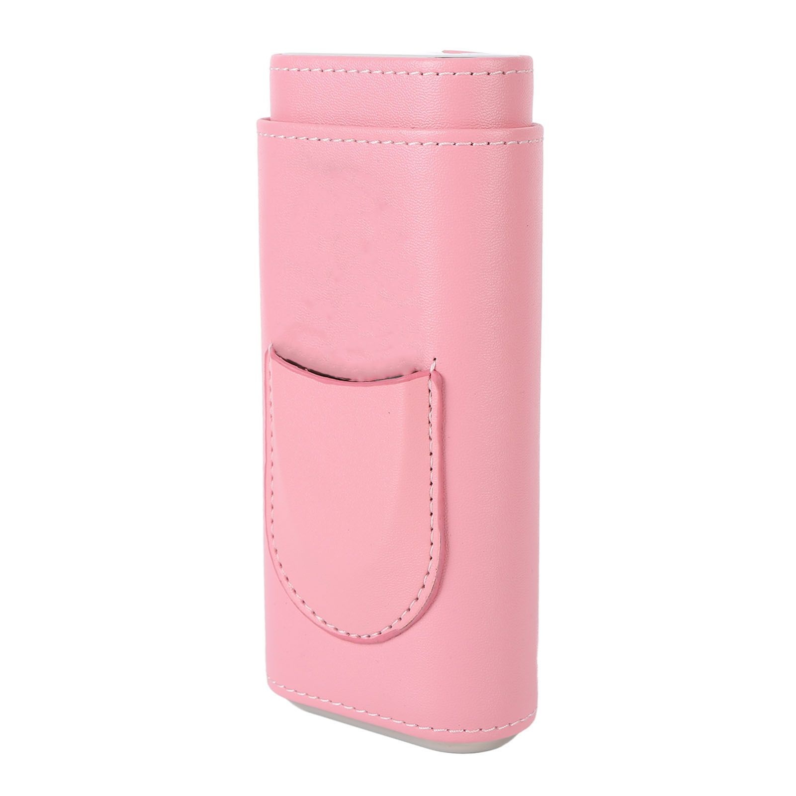 3 Fingers Cigar Case Fashion Elegant Faux Leather Ligthweight Portable Cigar Humidor Box for Travel Daily Pink - Image 4