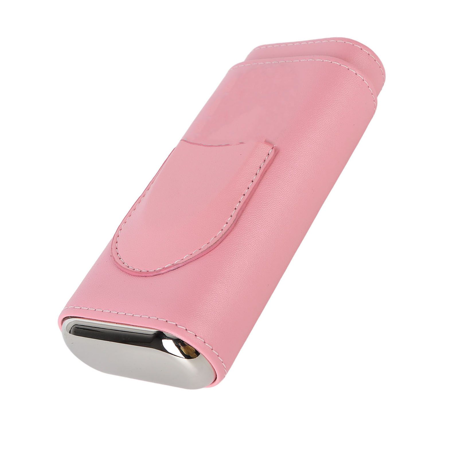 3 Fingers Cigar Case Fashion Elegant Faux Leather Ligthweight Portable Cigar Humidor Box for Travel Daily Pink - Image 6