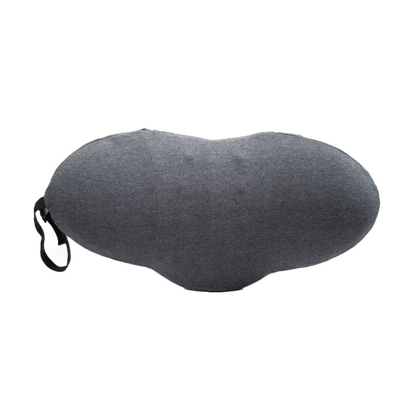 Lumbar Support Pillow Cotton Memory Foam Ergonomic Curve Fit Spinal Massage Spots Waist Support Lower Back Pillow Dark Gray 49x27x13.5cm/19.3x10.6x5.3in - Image 1