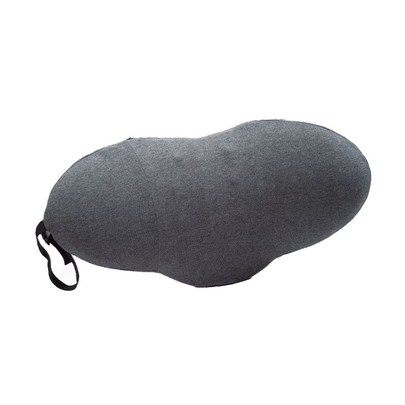 Lumbar Support Pillow Cotton Memory Foam Ergonomic Curve Fit Spinal Massage Spots Waist Support Lower Back Pillow Dark Gray 49x27x13.5cm/19.3x10.6x5.3in - Image 2