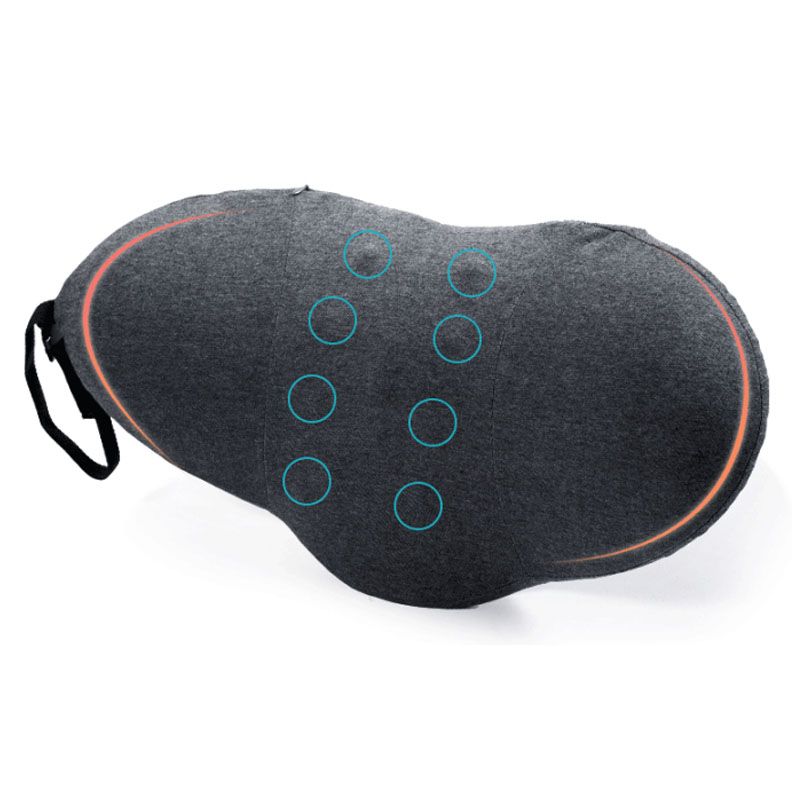 Lumbar Support Pillow Cotton Memory Foam Ergonomic Curve Fit Spinal Massage Spots Waist Support Lower Back Pillow Dark Gray 49x27x13.5cm/19.3x10.6x5.3in - Image 5