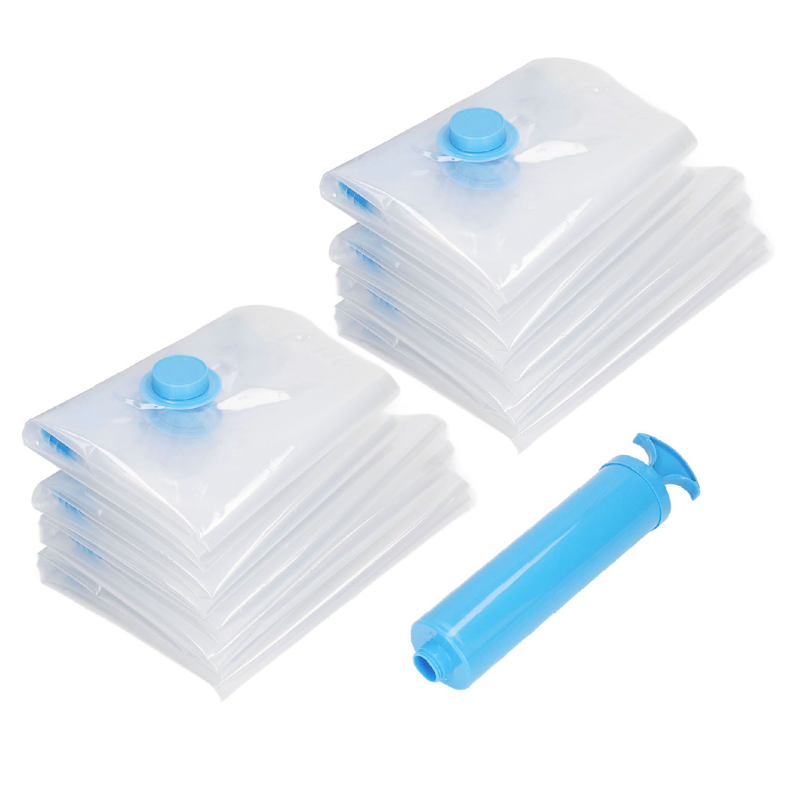 8Pcs Vacuum Compression Bag with 1 Manual Vacuum Air Pump Vacuum Compression Bag Kit - Image 1