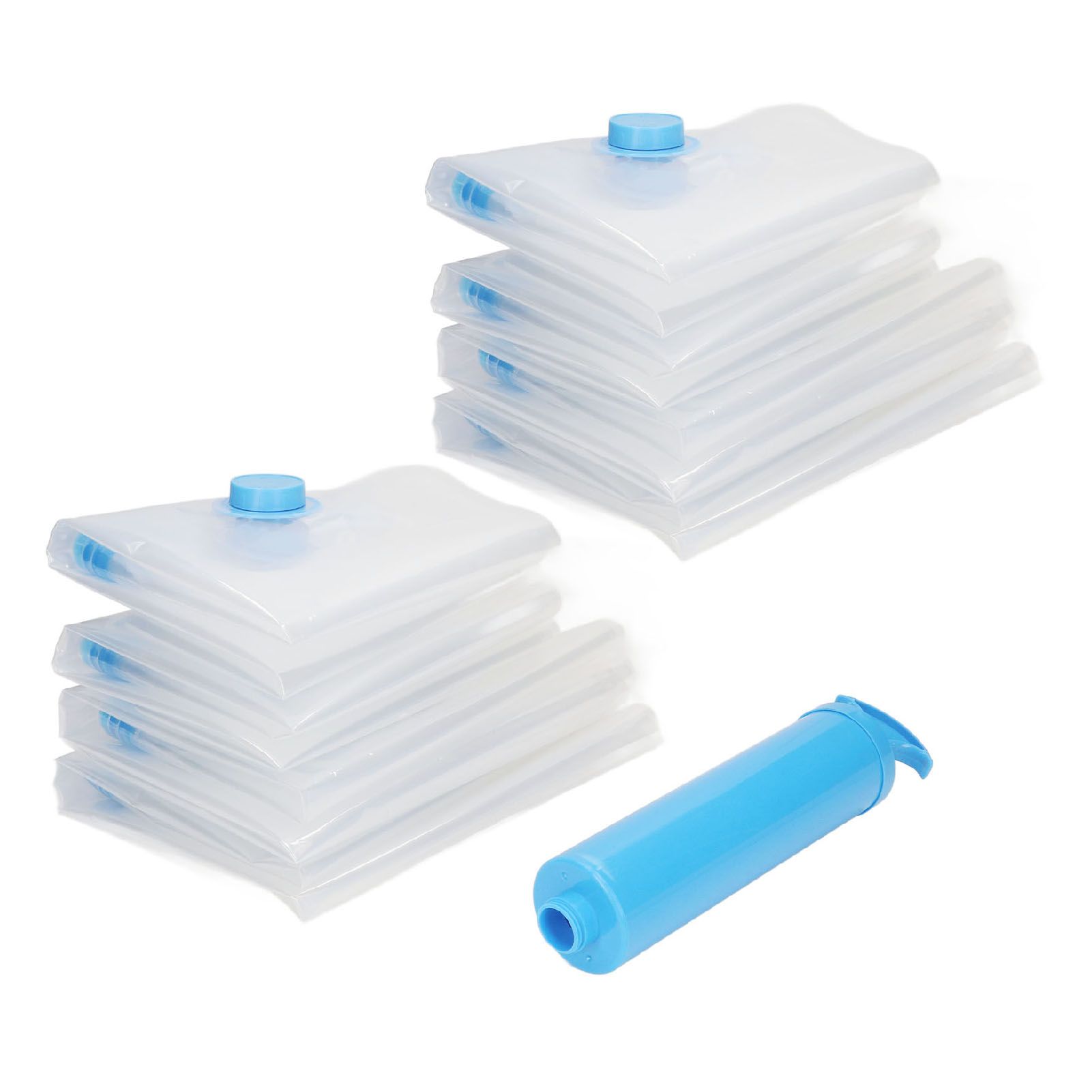 8Pcs Vacuum Compression Bag with 1 Manual Vacuum Air Pump Vacuum Compression Bag Kit - Image 2