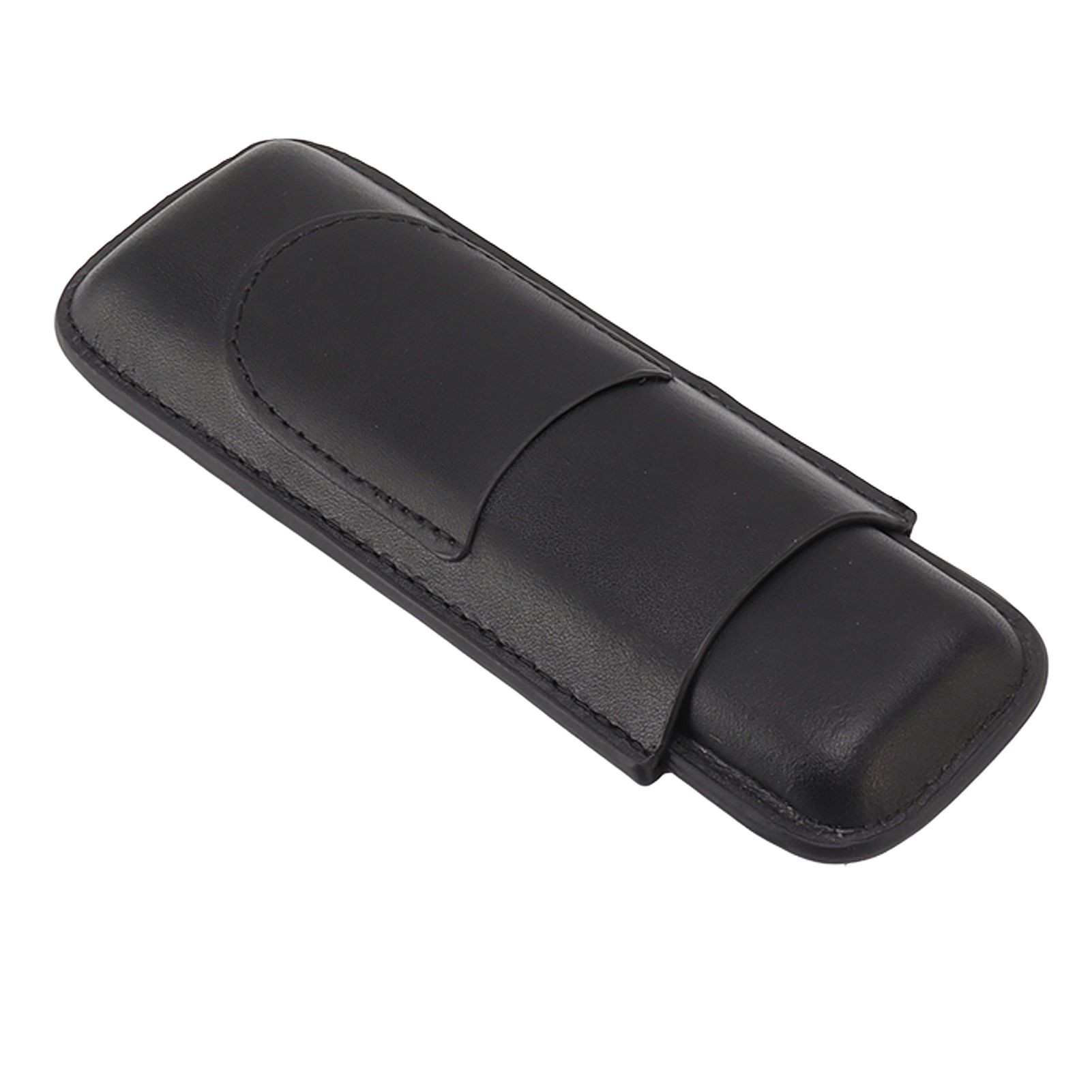 Cigar Case Elegant Vintage Hand Crafted Slim Portable 2 Fingers Cigar Holder for Travel Party Business Black - Image 2