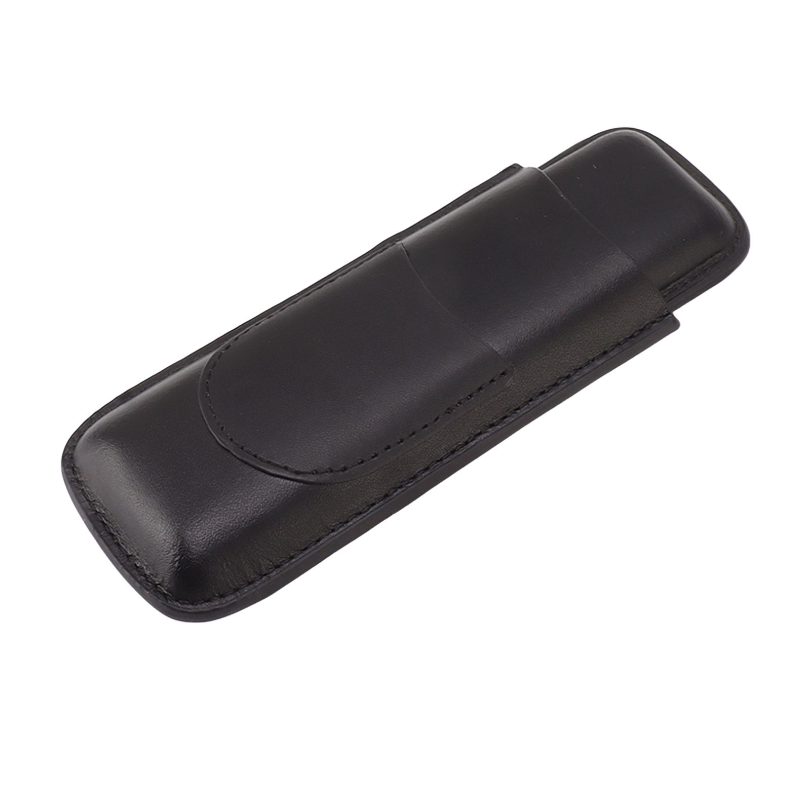 Cigar Case Elegant Vintage Hand Crafted Slim Portable 2 Fingers Cigar Holder for Travel Party Business Black - Image 3
