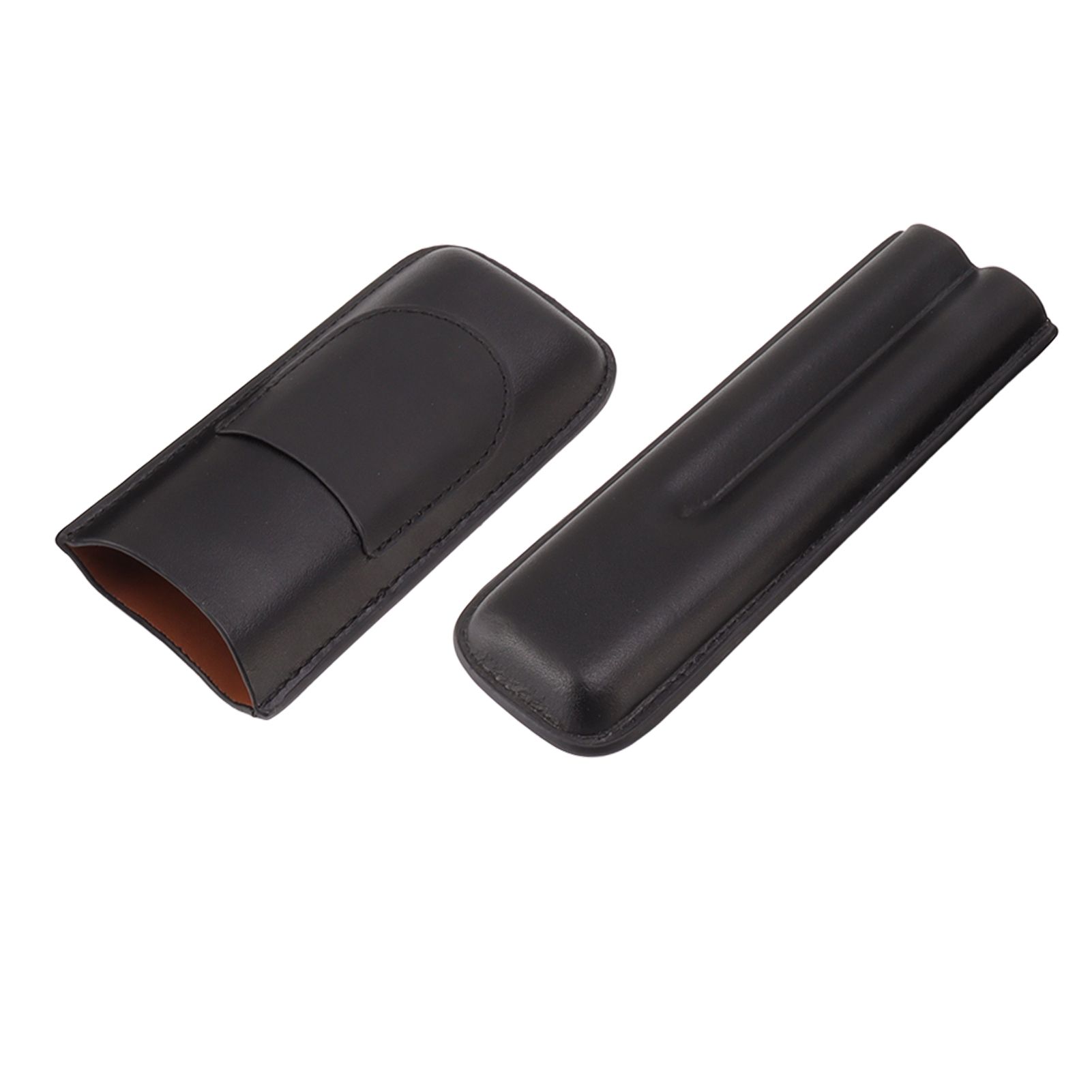 Cigar Case Elegant Vintage Hand Crafted Slim Portable 2 Fingers Cigar Holder for Travel Party Business Black - Image 7