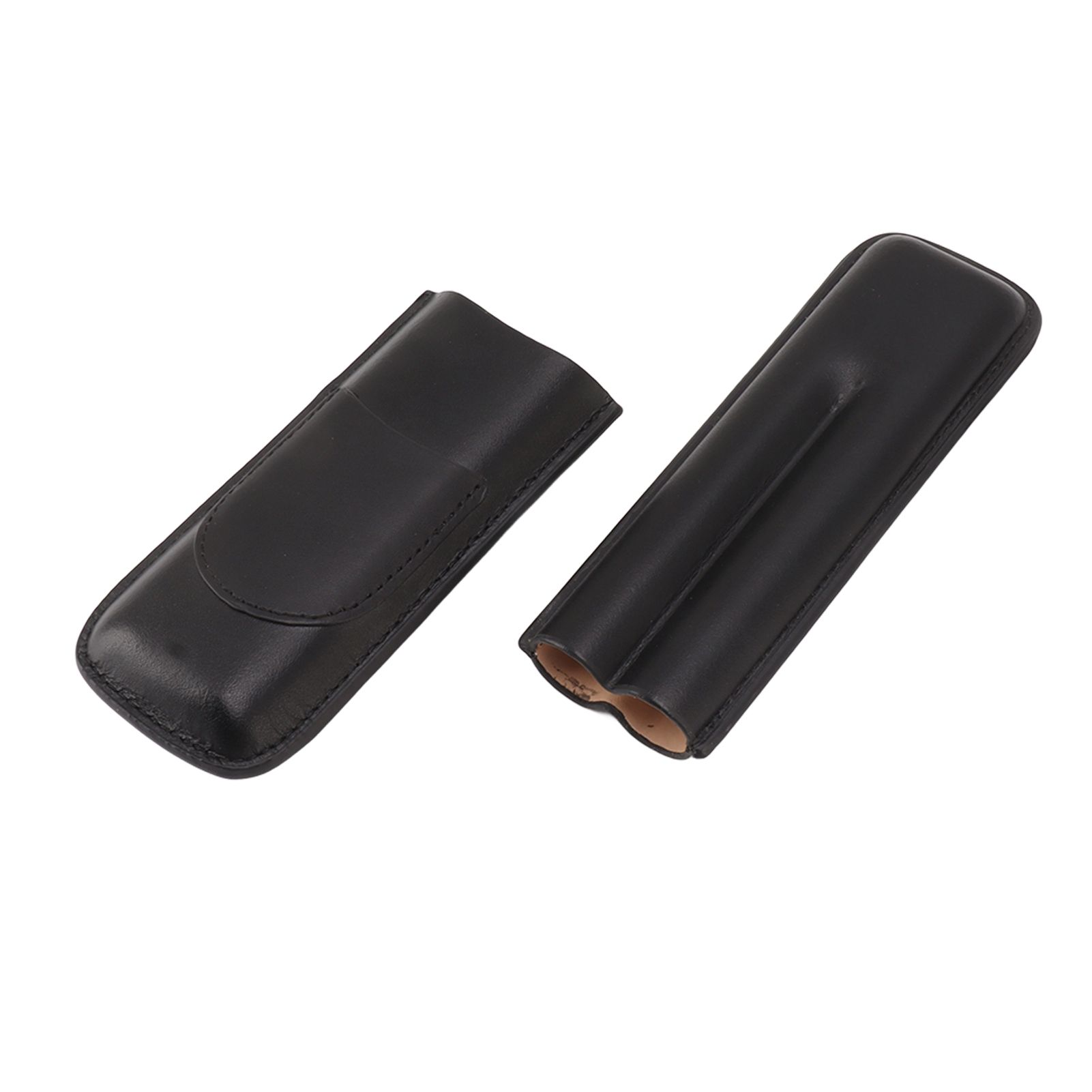Cigar Case Elegant Vintage Hand Crafted Slim Portable 2 Fingers Cigar Holder for Travel Party Business Black - Image 8