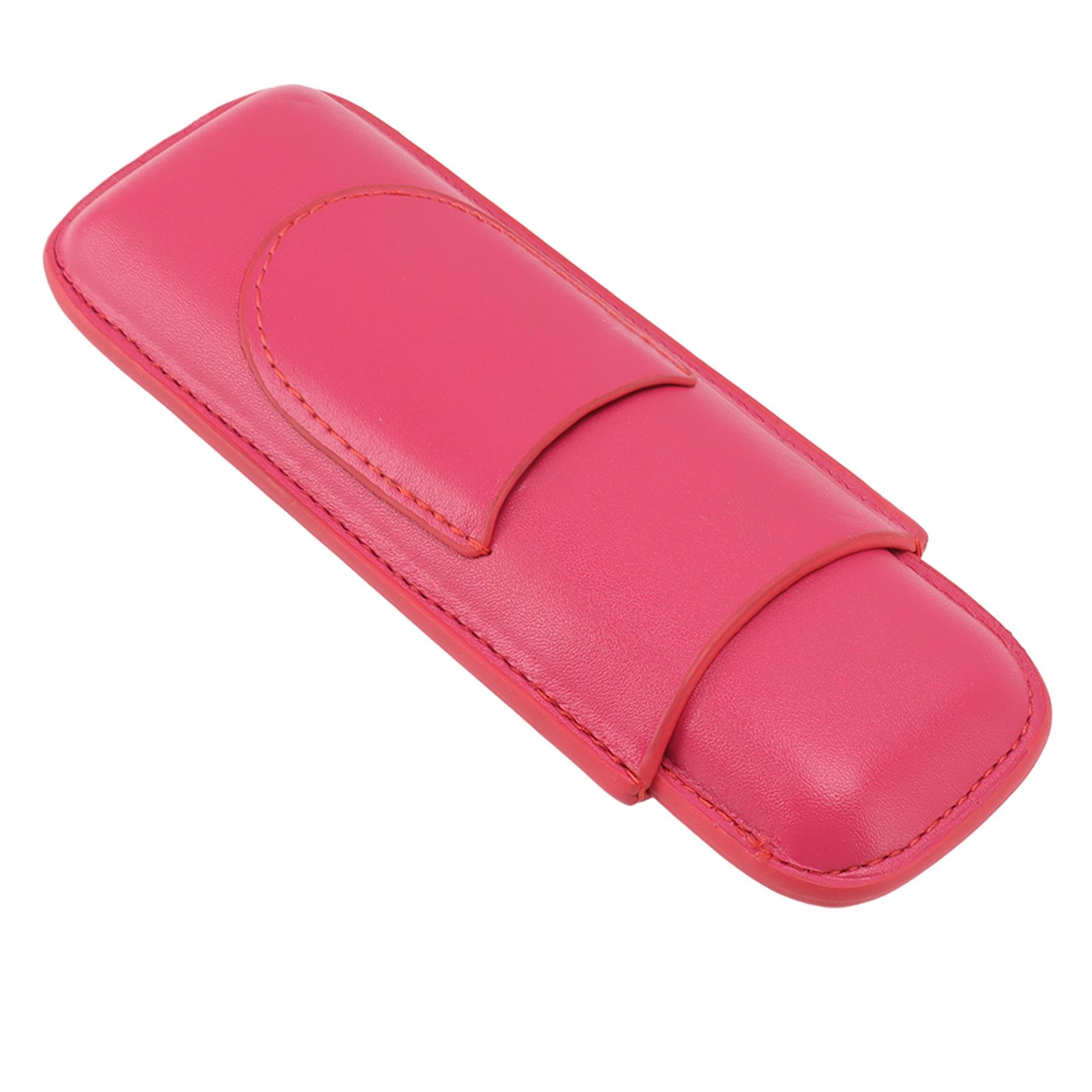 Cigar Case Elegant Vintage Hand Crafted Slim Portable 2 Fingers Cigar Holder for Travel Party Business Pink - Image 2