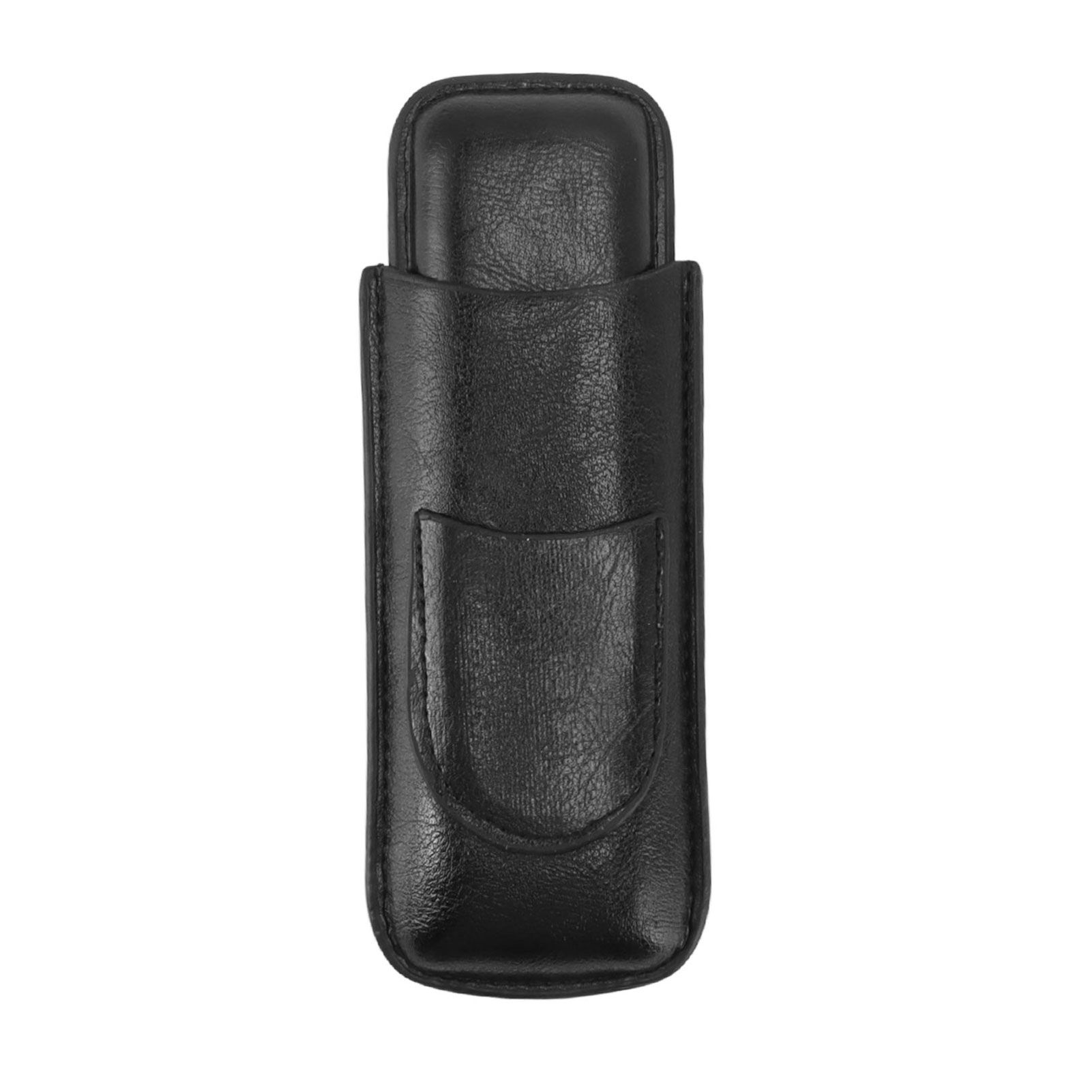 2 Finger Cigar Holder Elegant No Fading 2 Finger Leather Portable Cigar Case for Travel - Image 1