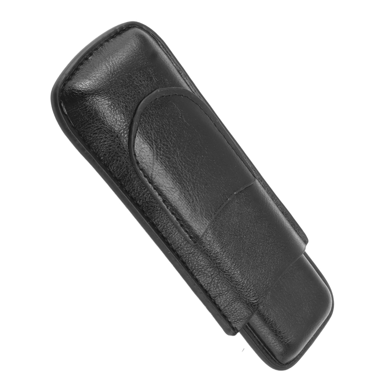 2 Finger Cigar Holder Elegant No Fading 2 Finger Leather Portable Cigar Case for Travel - Image 2