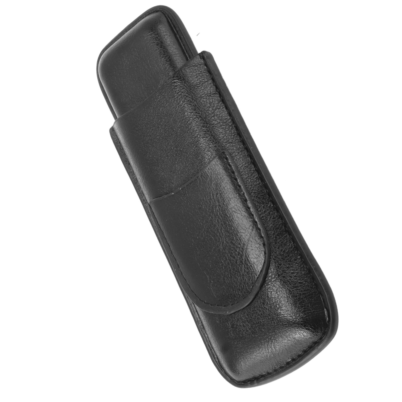 2 Finger Cigar Holder Elegant No Fading 2 Finger Leather Portable Cigar Case for Travel - Image 3