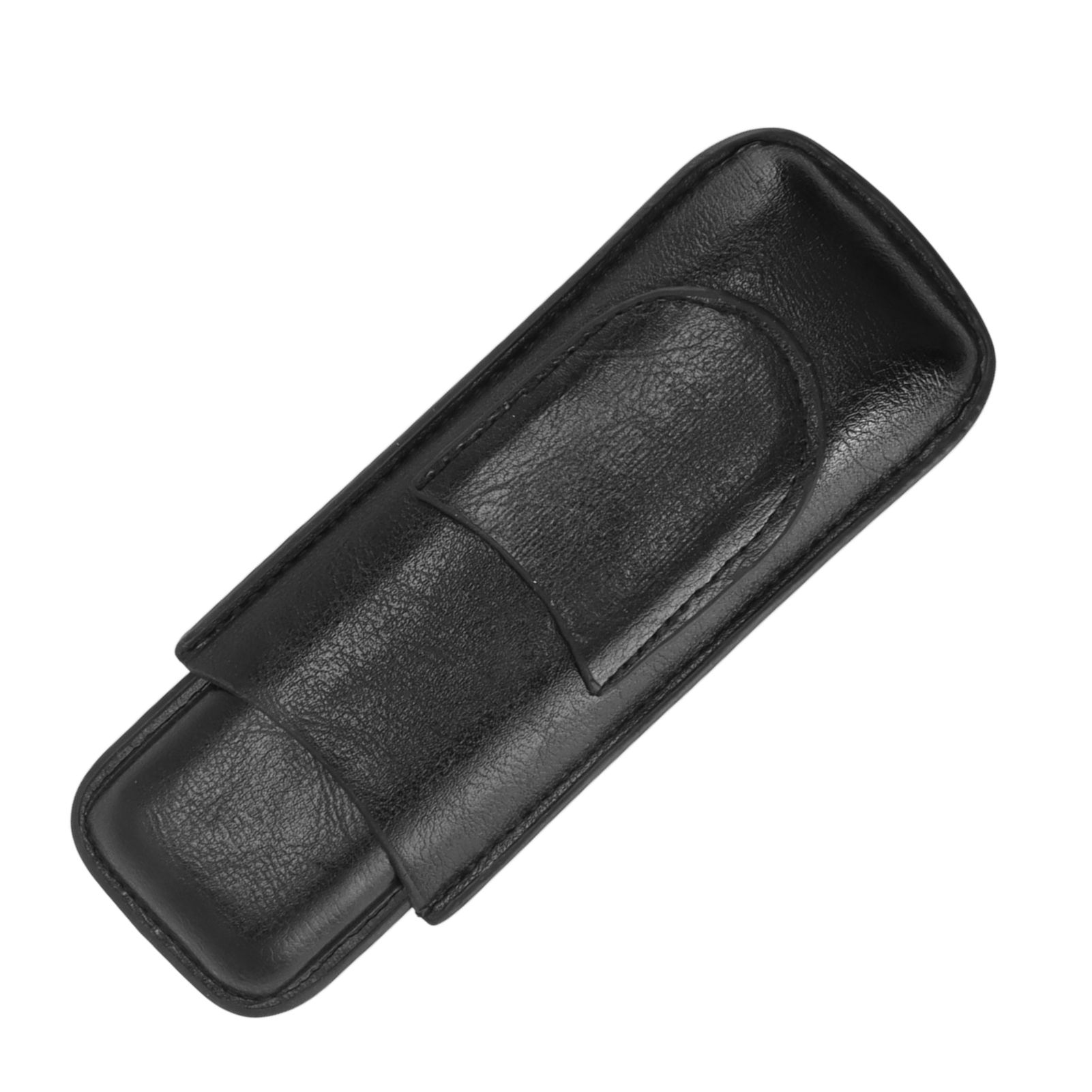 2 Finger Cigar Holder Elegant No Fading 2 Finger Leather Portable Cigar Case for Travel - Image 4