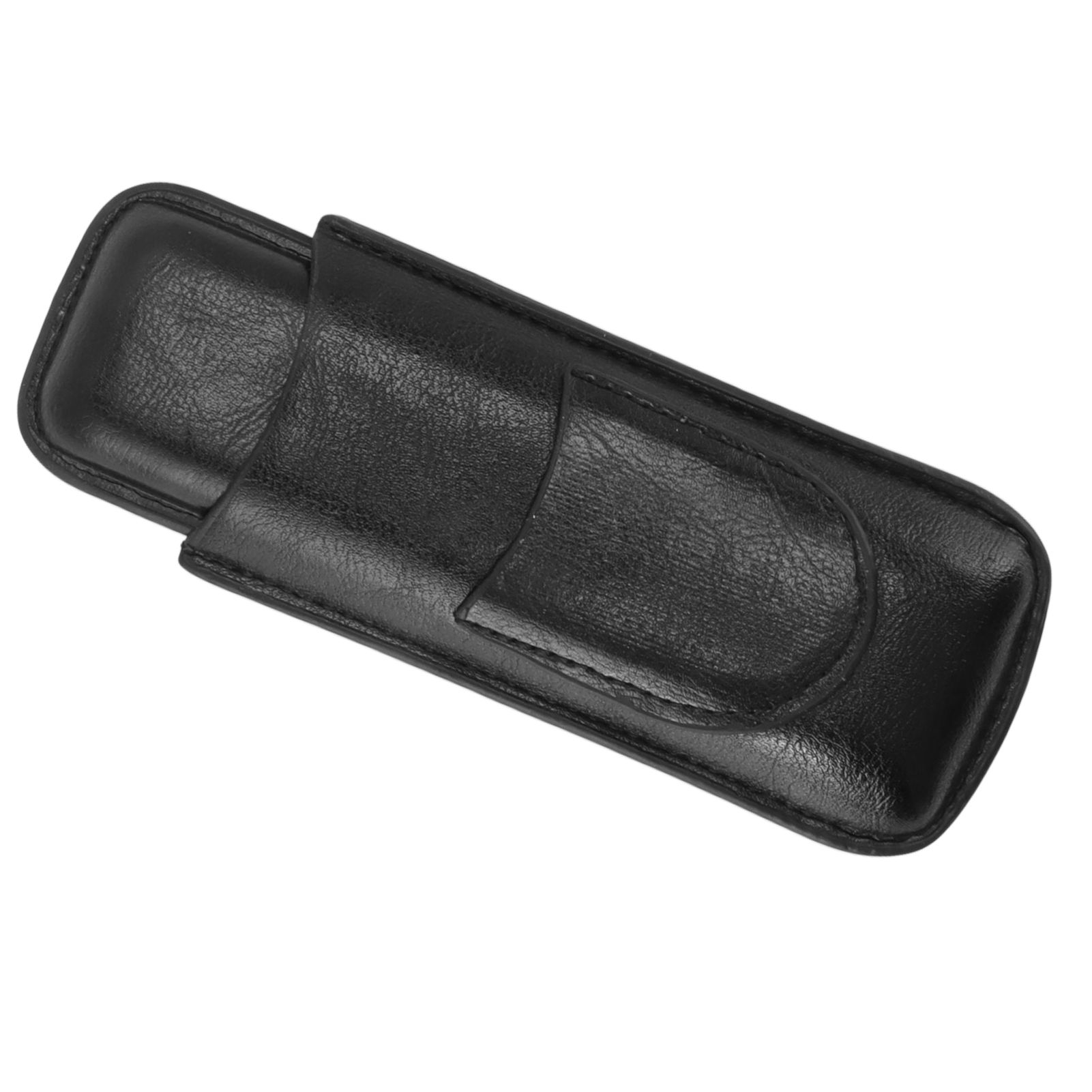 2 Finger Cigar Holder Elegant No Fading 2 Finger Leather Portable Cigar Case for Travel - Image 5