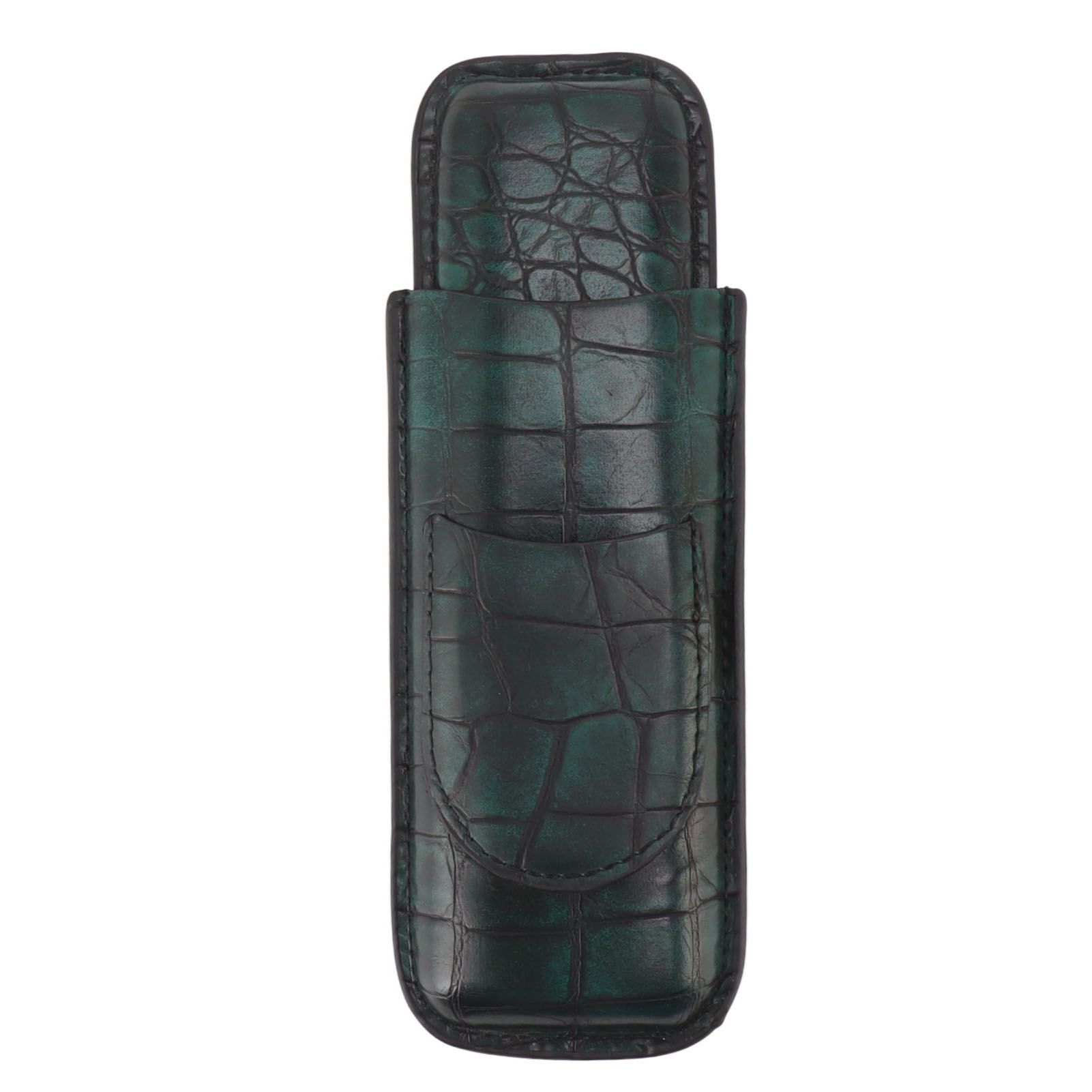 2 Finger Cigar Case Waterproof Portable Artificial Leather Cigar Case Box for Men Office Business - Image 1