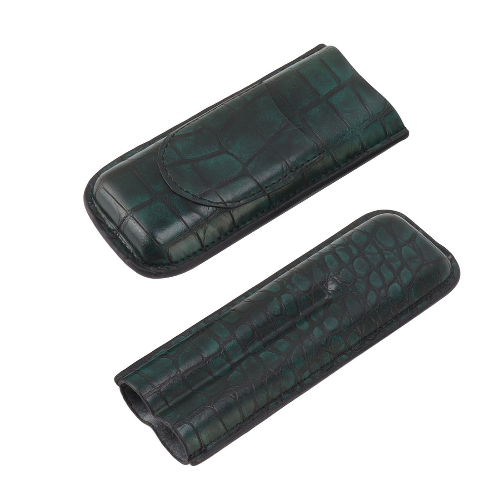 2 Finger Cigar Case Waterproof Portable Artificial Leather Cigar Case Box for Men Office Business - Image 2