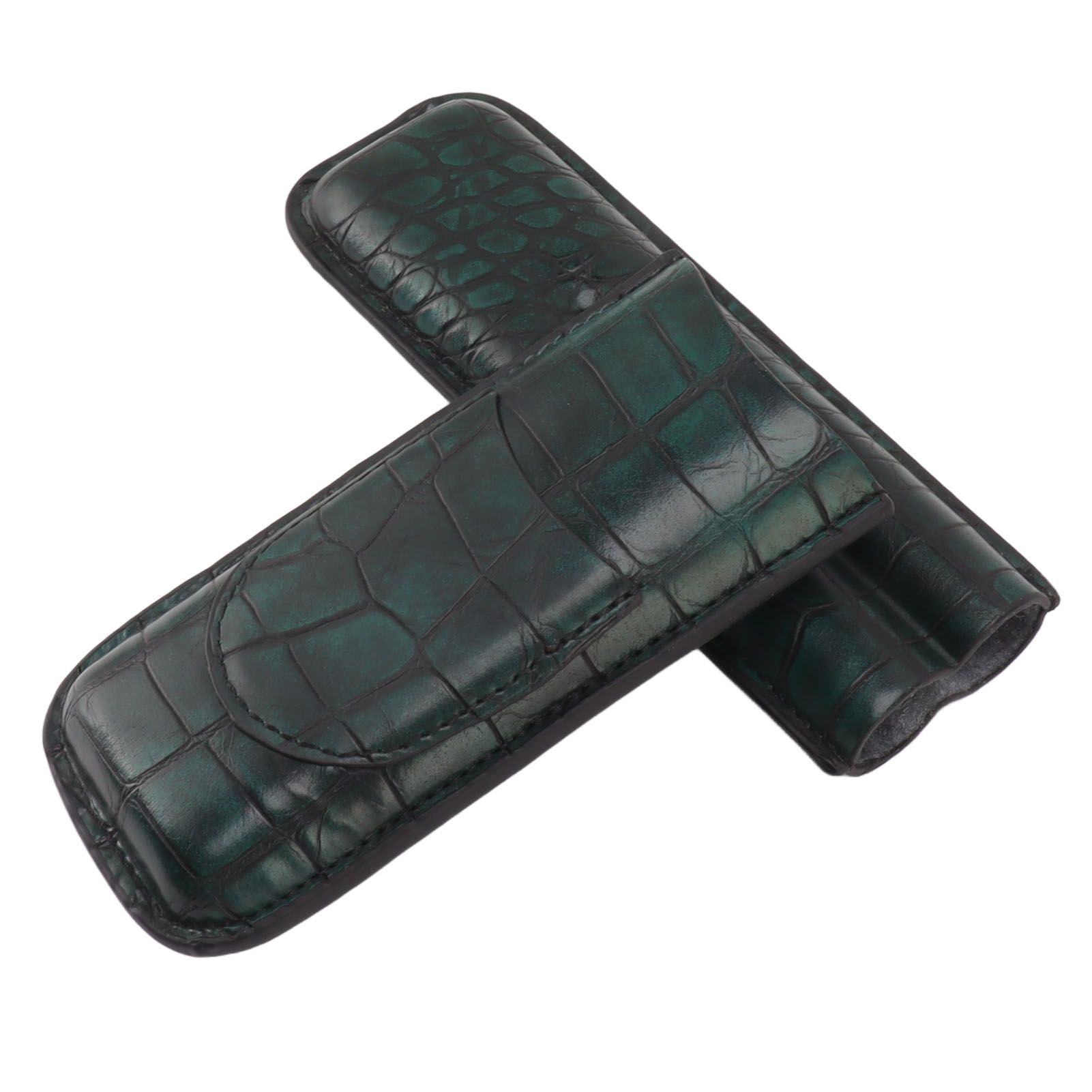 2 Finger Cigar Case Waterproof Portable Artificial Leather Cigar Case Box for Men Office Business - Image 3