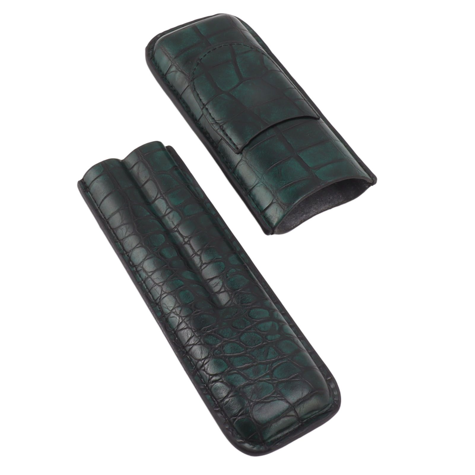 2 Finger Cigar Case Waterproof Portable Artificial Leather Cigar Case Box for Men Office Business - Image 4