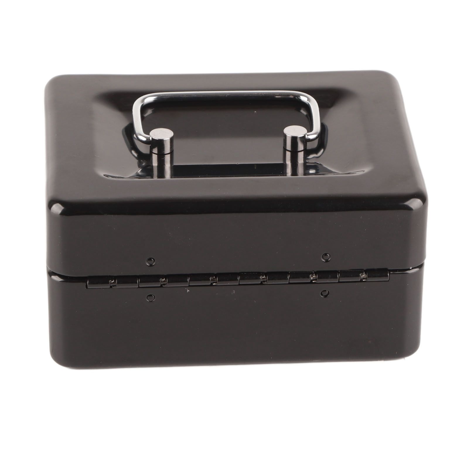 Metal Cash Box 6 Compartments High Safety Money Box with Money Tray and Key Lock for Home Business Black - Image 2