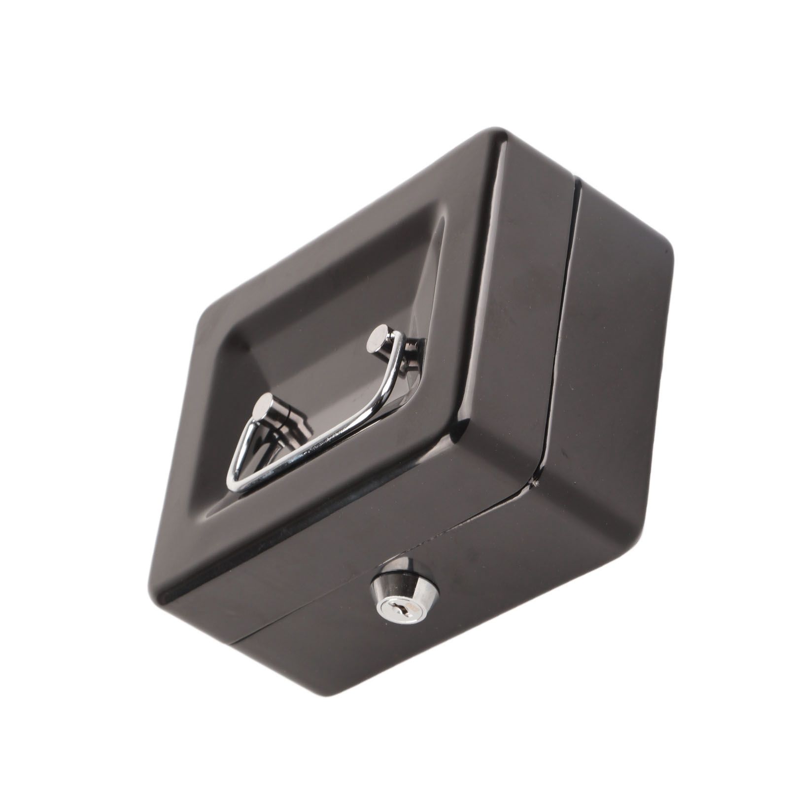 Metal Cash Box 6 Compartments High Safety Money Box with Money Tray and Key Lock for Home Business Black - Image 6