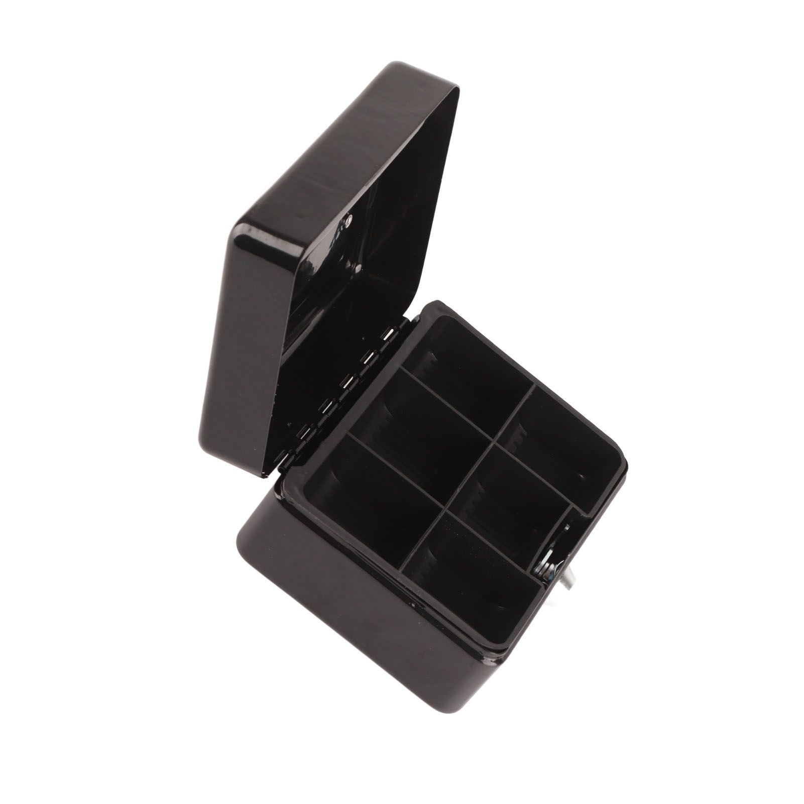 Metal Cash Box 6 Compartments High Safety Money Box with Money Tray and Key Lock for Home Business Black - Image 8