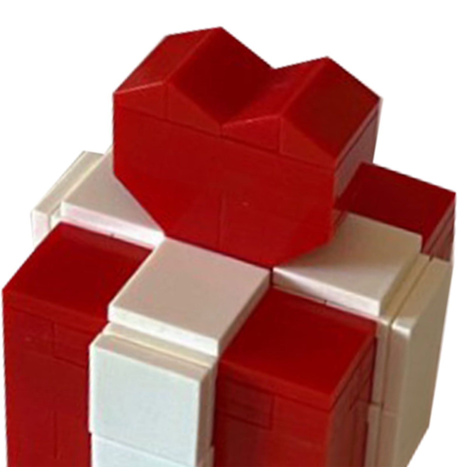 Ring Box Heart Shape Assembling Blocks Ring Gift Box for Engagement Birthday Gift Red and White - Image 7