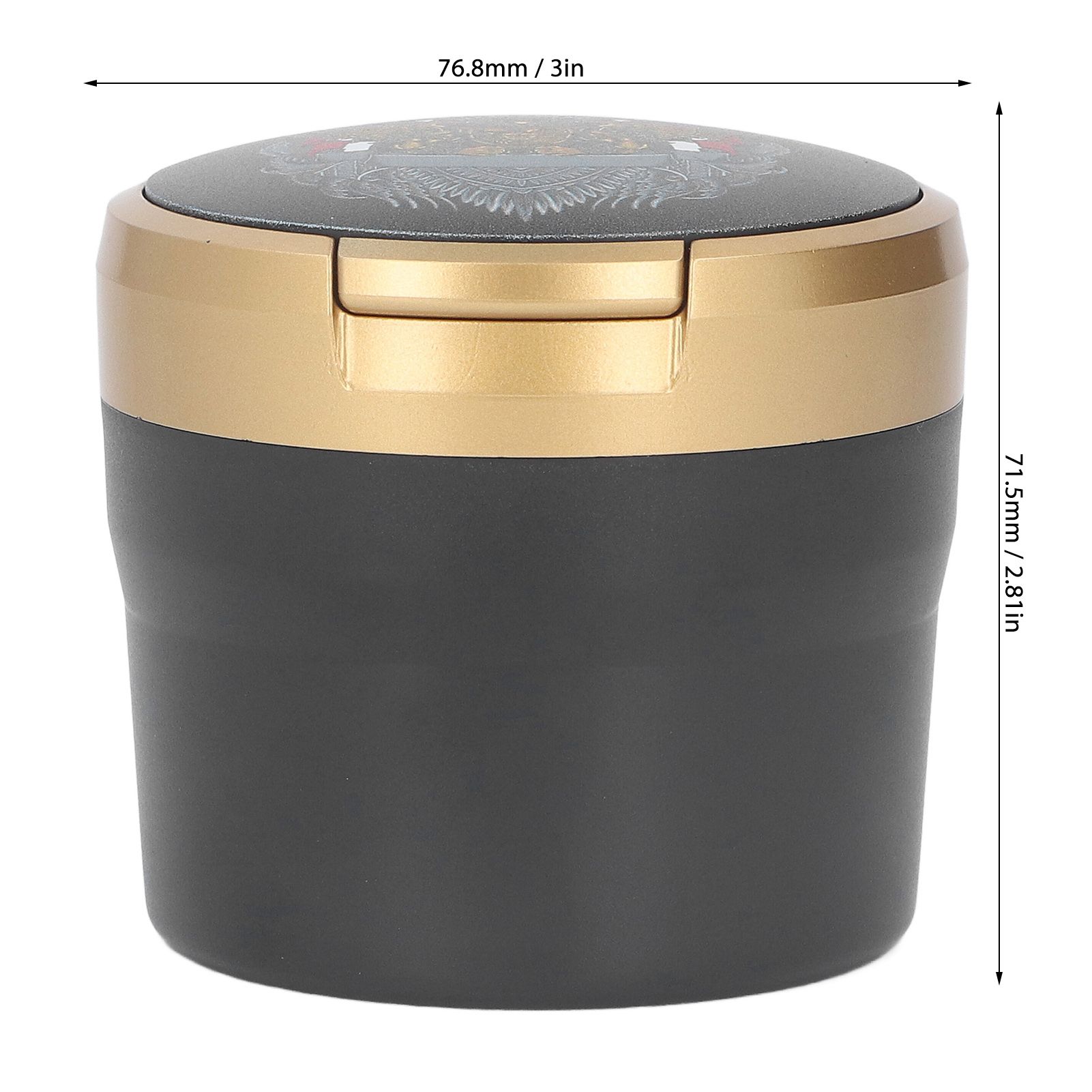 Car Ashtray with Cover LED Light Portable Vehicle Ashtray Smokeless Car Ashtray for Travel Outdoor Golden Eagle - Image 1