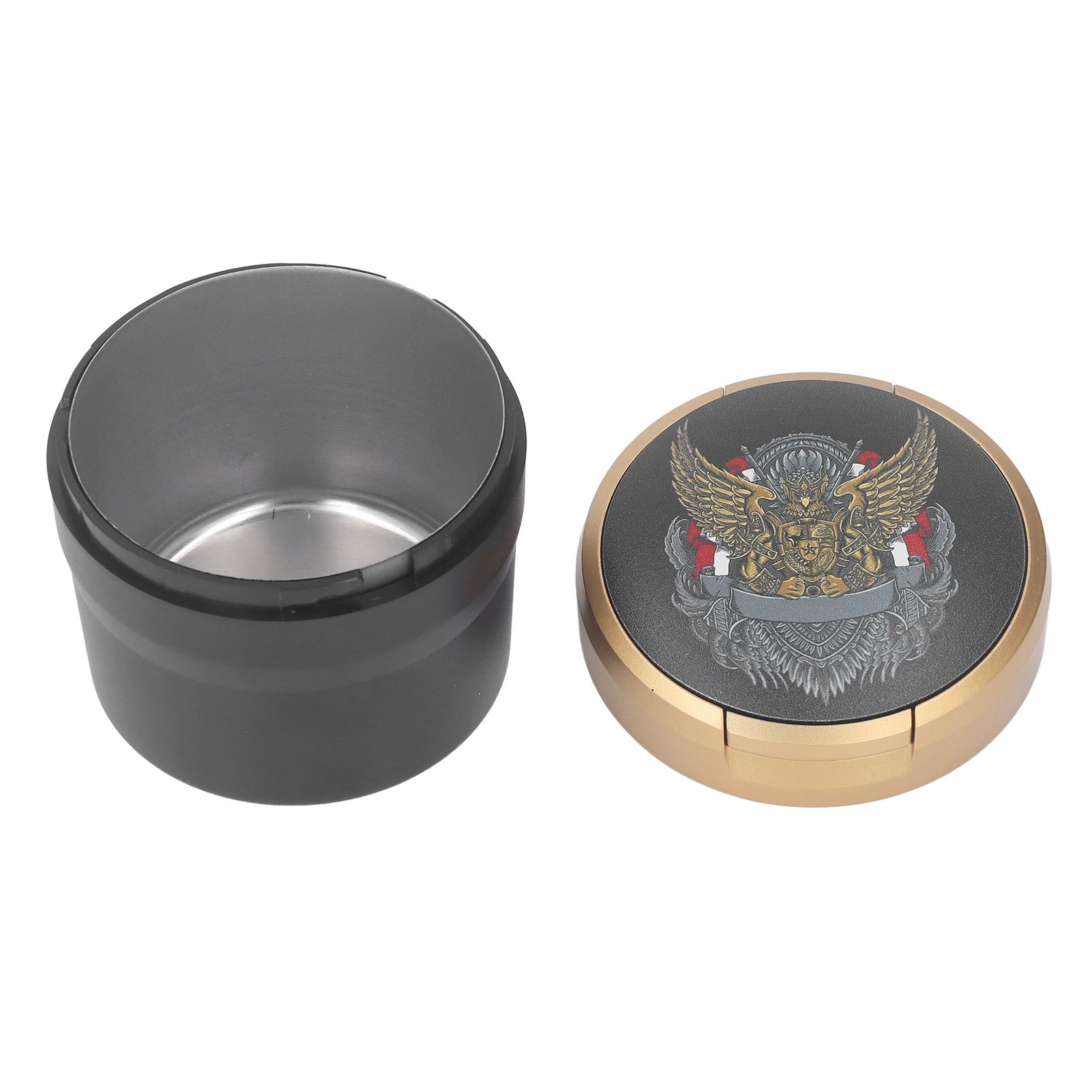 Car Ashtray with Cover LED Light Portable Vehicle Ashtray Smokeless Car Ashtray for Travel Outdoor Golden Eagle - Image 5