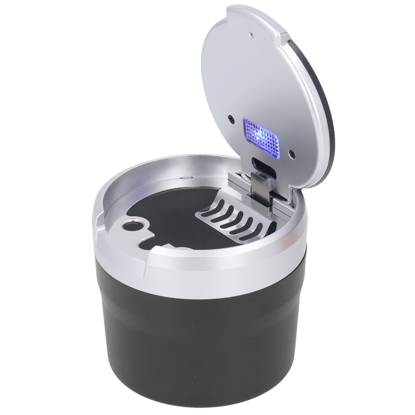 Car Ashtray with Cover LED Light Portable Vehicle Ashtray Smokeless Car Ashtray for Travel Outdoor Silver Dire Wolf - Image 2