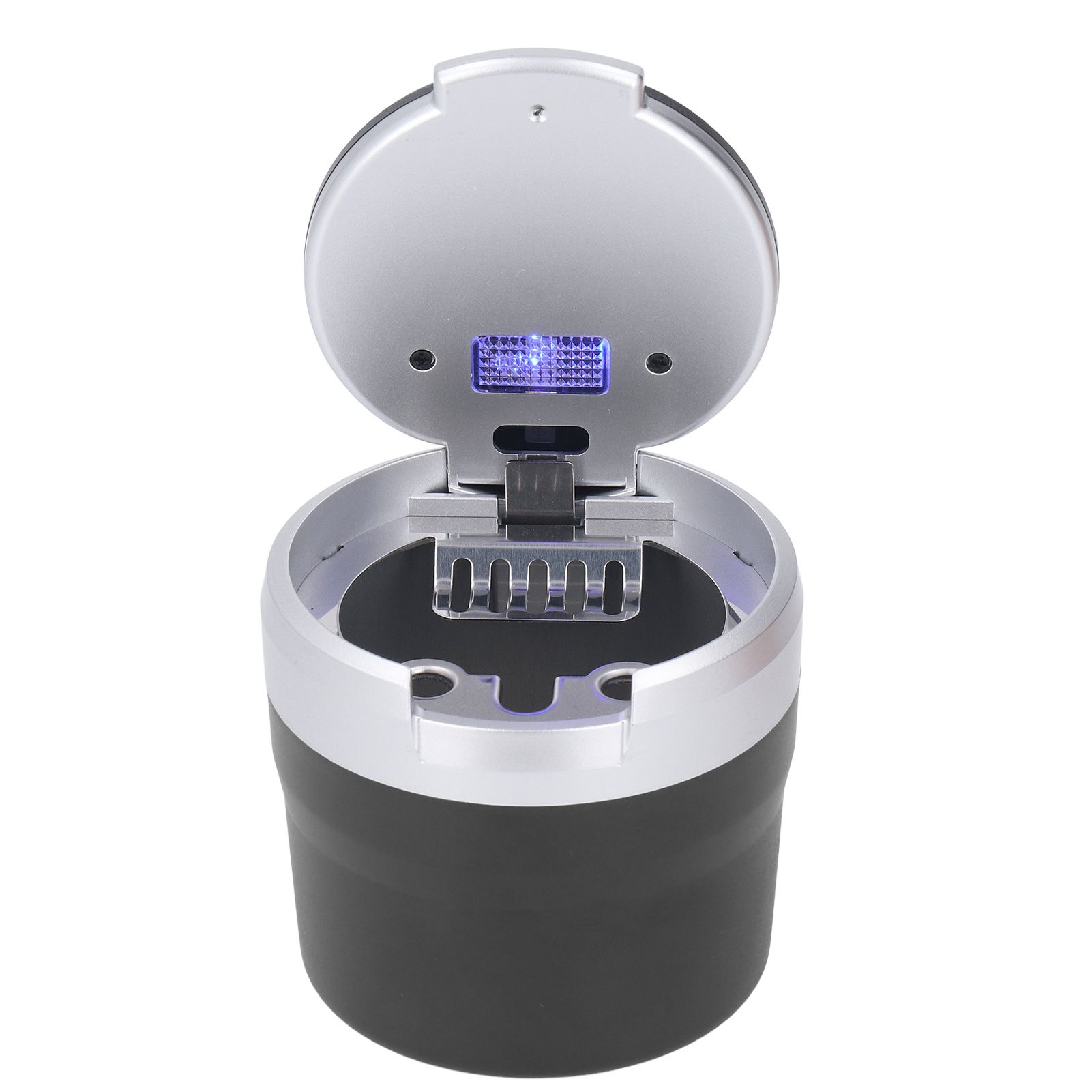 Car Ashtray with Cover LED Light Portable Vehicle Ashtray Smokeless Car Ashtray for Travel Outdoor Silver Dire Wolf - Image 3