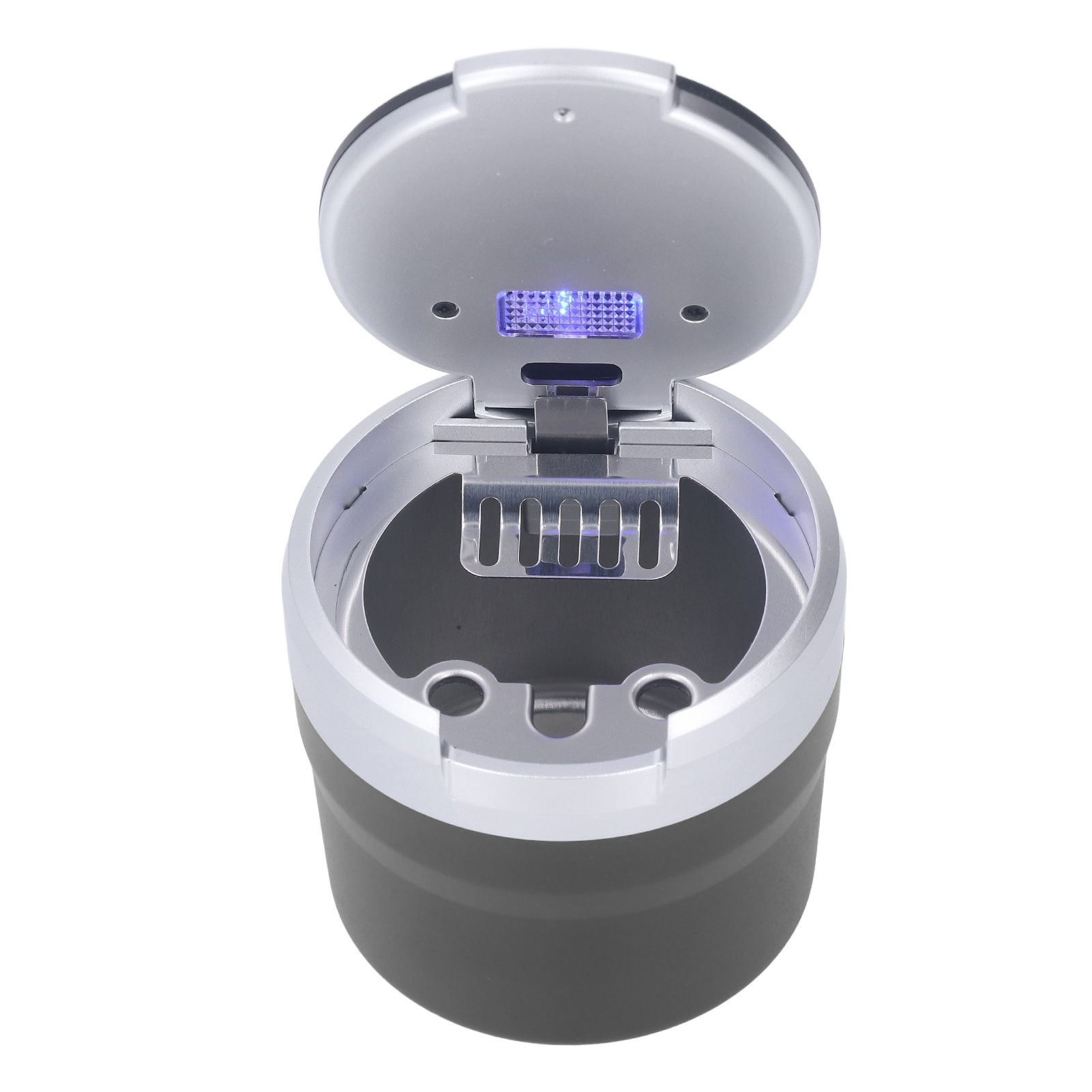 Car Ashtray with Cover LED Light Portable Vehicle Ashtray Smokeless Car Ashtray for Travel Outdoor Silver Dire Wolf - Image 5
