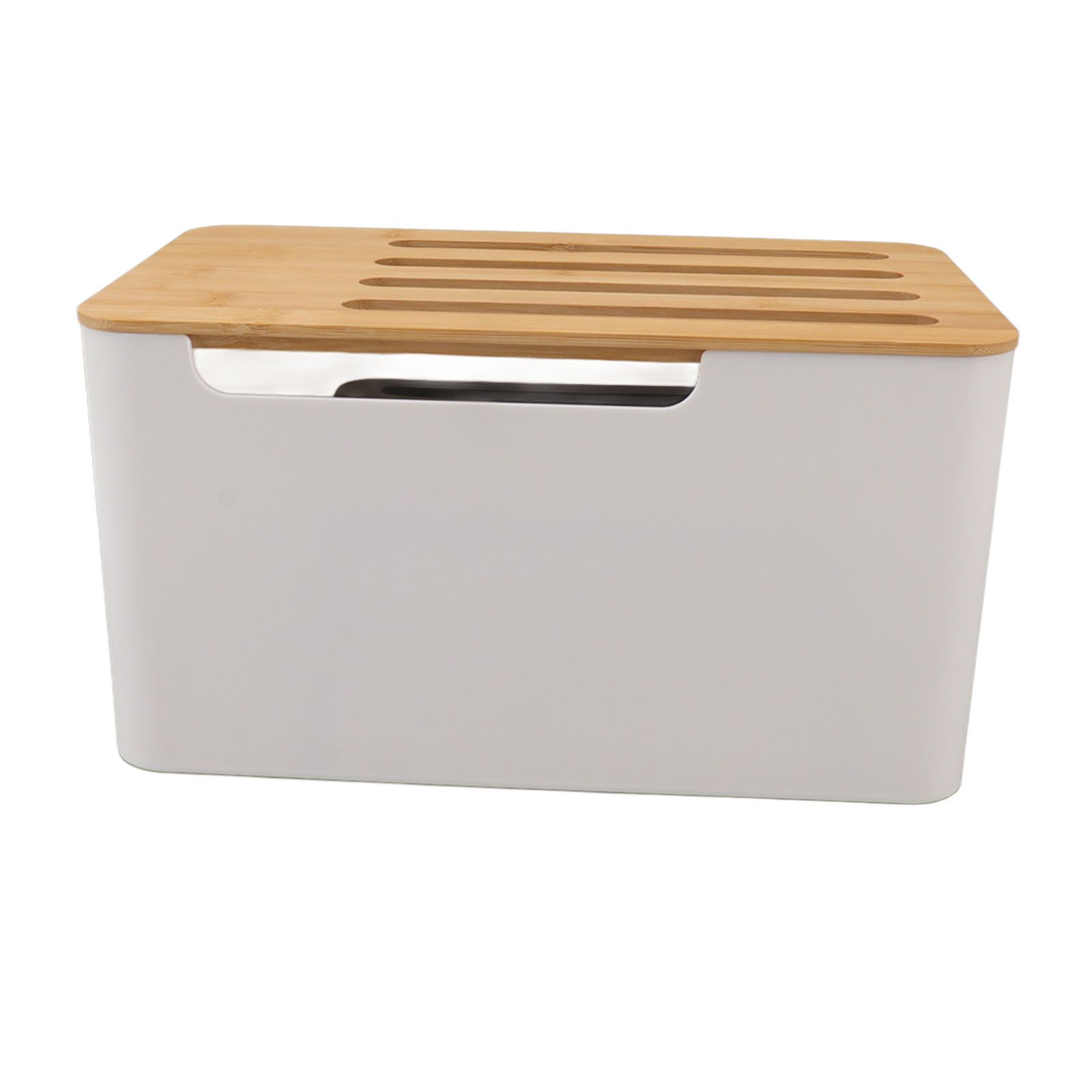 Router Storage Box Large Space Multi Hole Bit Bamboo Cover Home WiFi Router Organizer - Image 5