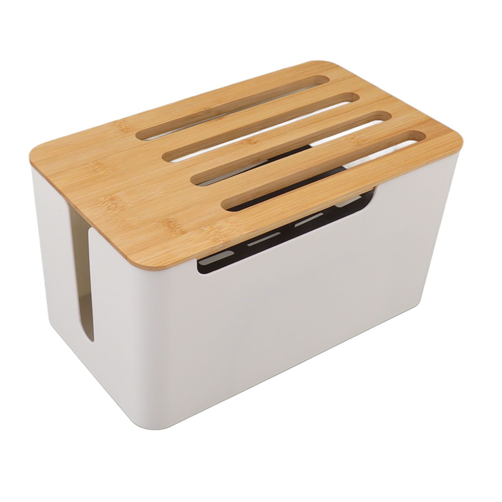 Router Storage Box Large Space Multi Hole Bit Bamboo Cover Home WiFi Router Organizer - Image 6