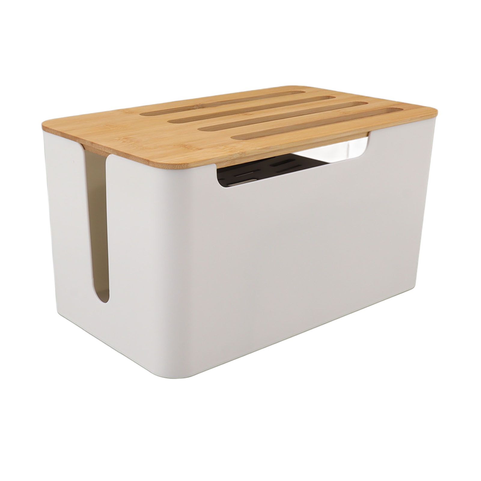 Router Storage Box Large Space Multi Hole Bit Bamboo Cover Home WiFi Router Organizer - Image 7