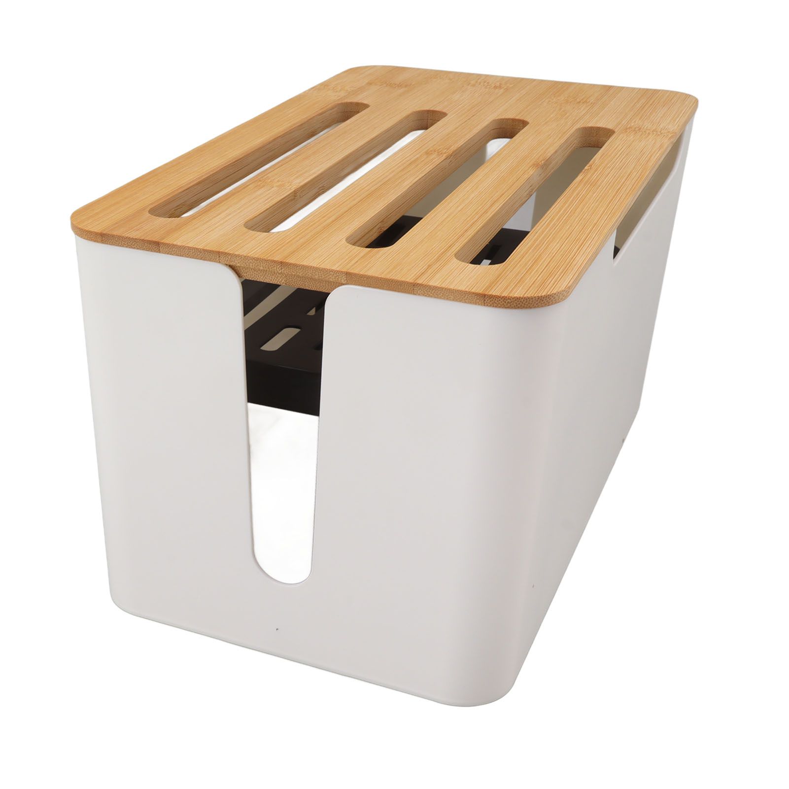 Router Storage Box Large Space Multi Hole Bit Bamboo Cover Home WiFi Router Organizer - Image 8
