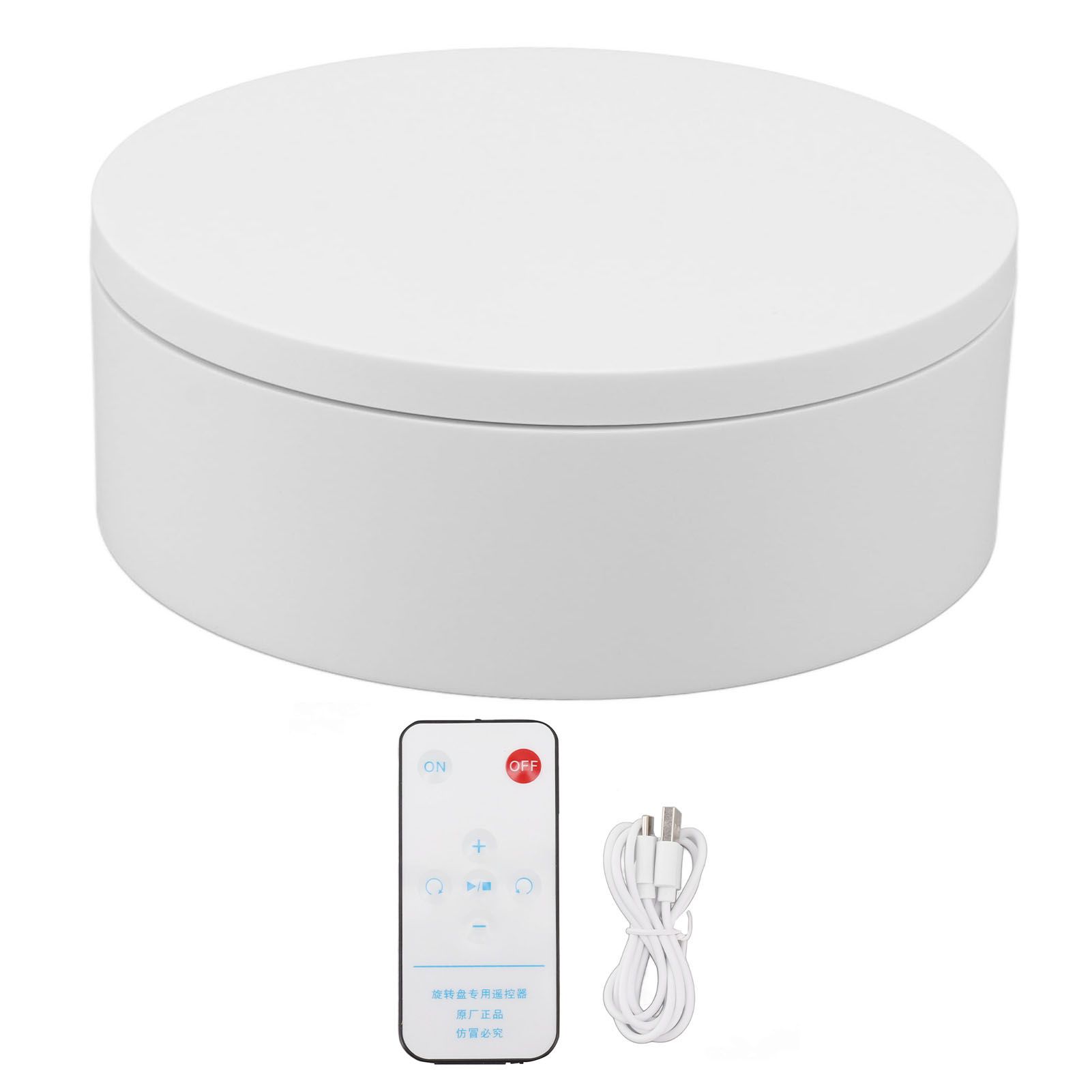 Rotating Display Stand White Plug in Remote Control Load Bearing 3kg Automatic Rotating Stand for Products Diameter 13cm / 5.1in - Image 1