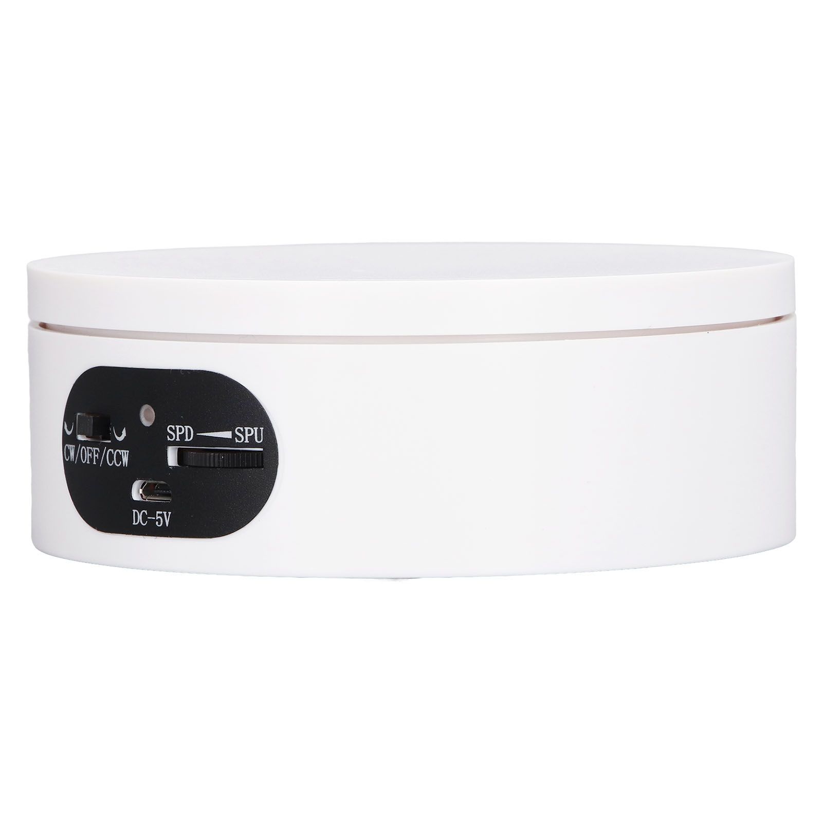 Rotating Display Stand 5.5lb Load Capacity 360 Degree Photography Turntable Plug in Battery Knob Speed Control White 12cm/4.7in - Image 5