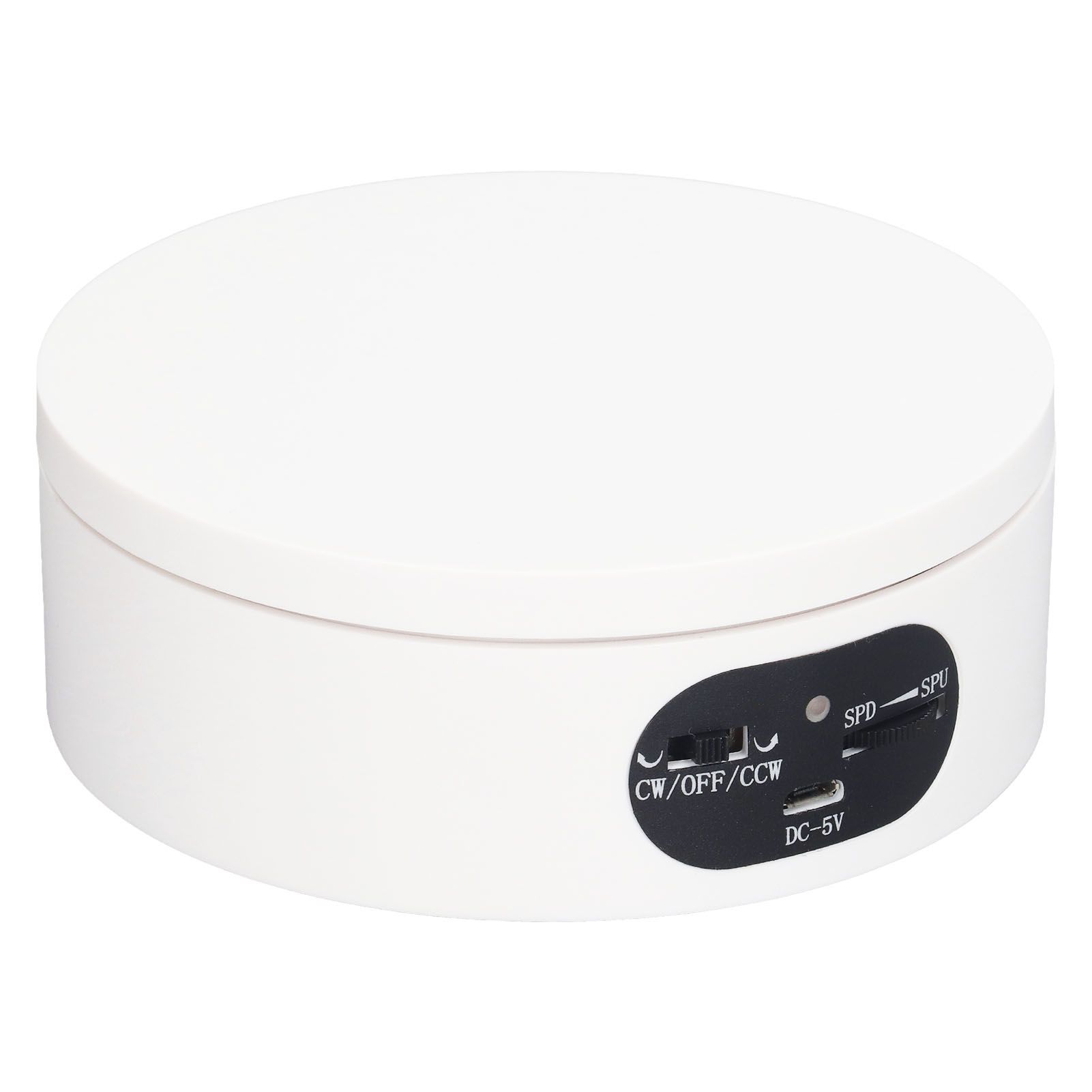 Rotating Display Stand 5.5lb Load Capacity 360 Degree Photography Turntable Plug in Battery Knob Speed Control White 12cm/4.7in - Image 7