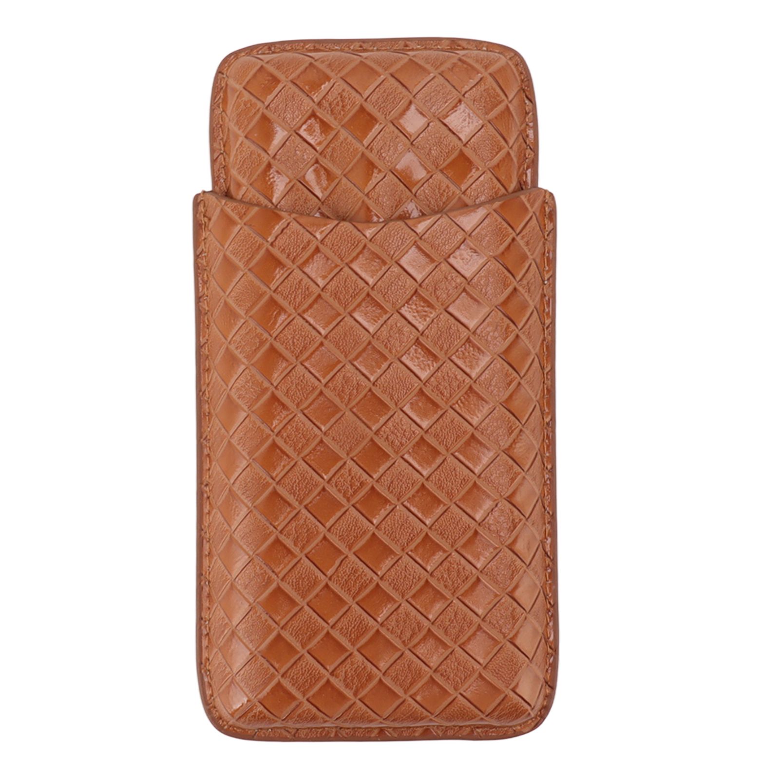 3 Sticks Portable Cigar Case Leather Cigar Humidors Travel Moisturizer Cigar Case for Men Gifts Aurantium - Image 1