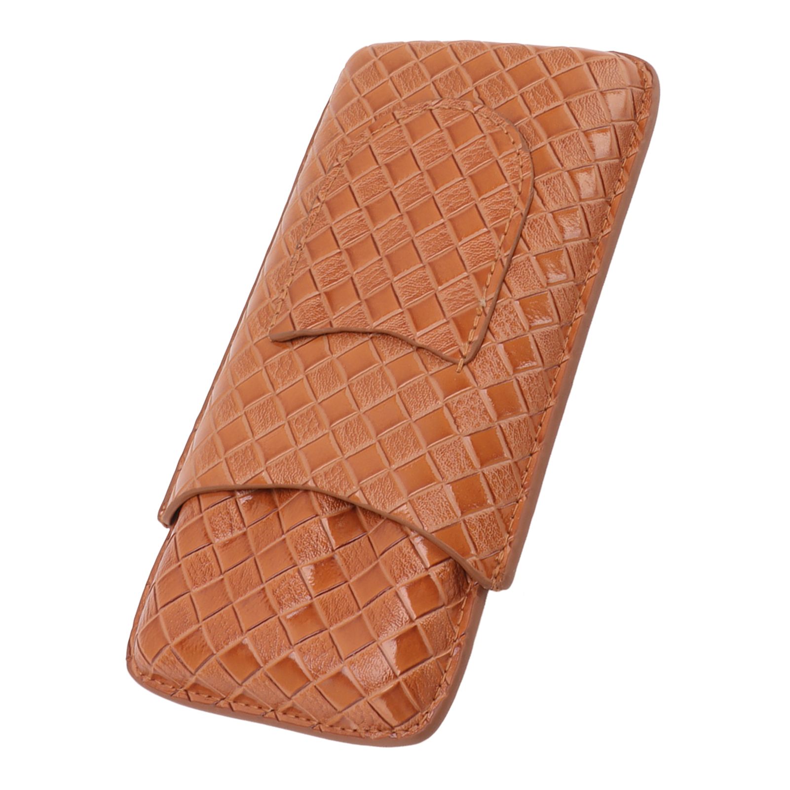 3 Sticks Portable Cigar Case Leather Cigar Humidors Travel Moisturizer Cigar Case for Men Gifts Aurantium - Image 3