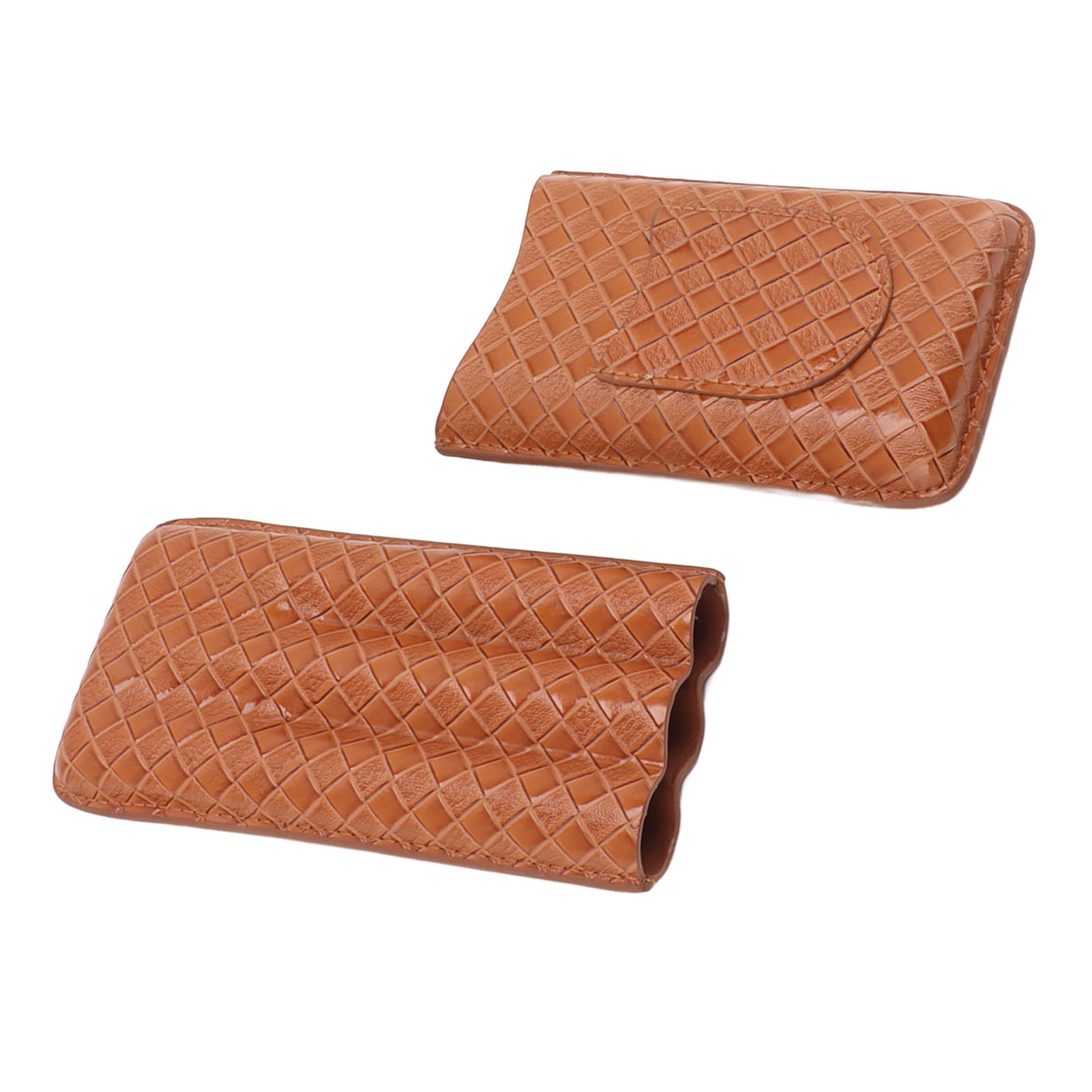 3 Sticks Portable Cigar Case Leather Cigar Humidors Travel Moisturizer Cigar Case for Men Gifts Aurantium - Image 4